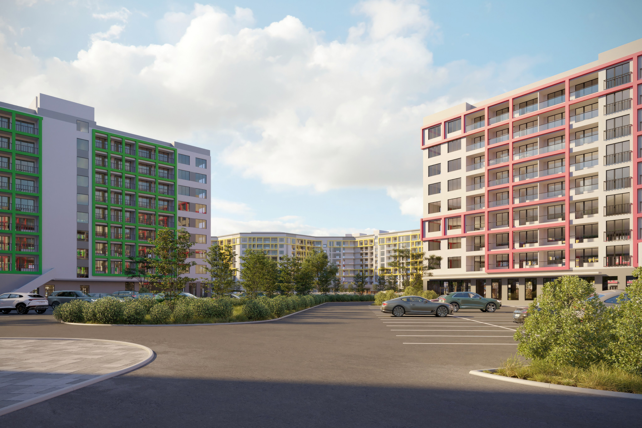 Residential Quarter — 3D Visualization of Architecture and Landscaping. 3D INTERIOR AND ARCHITECTURE VISUALIZATION