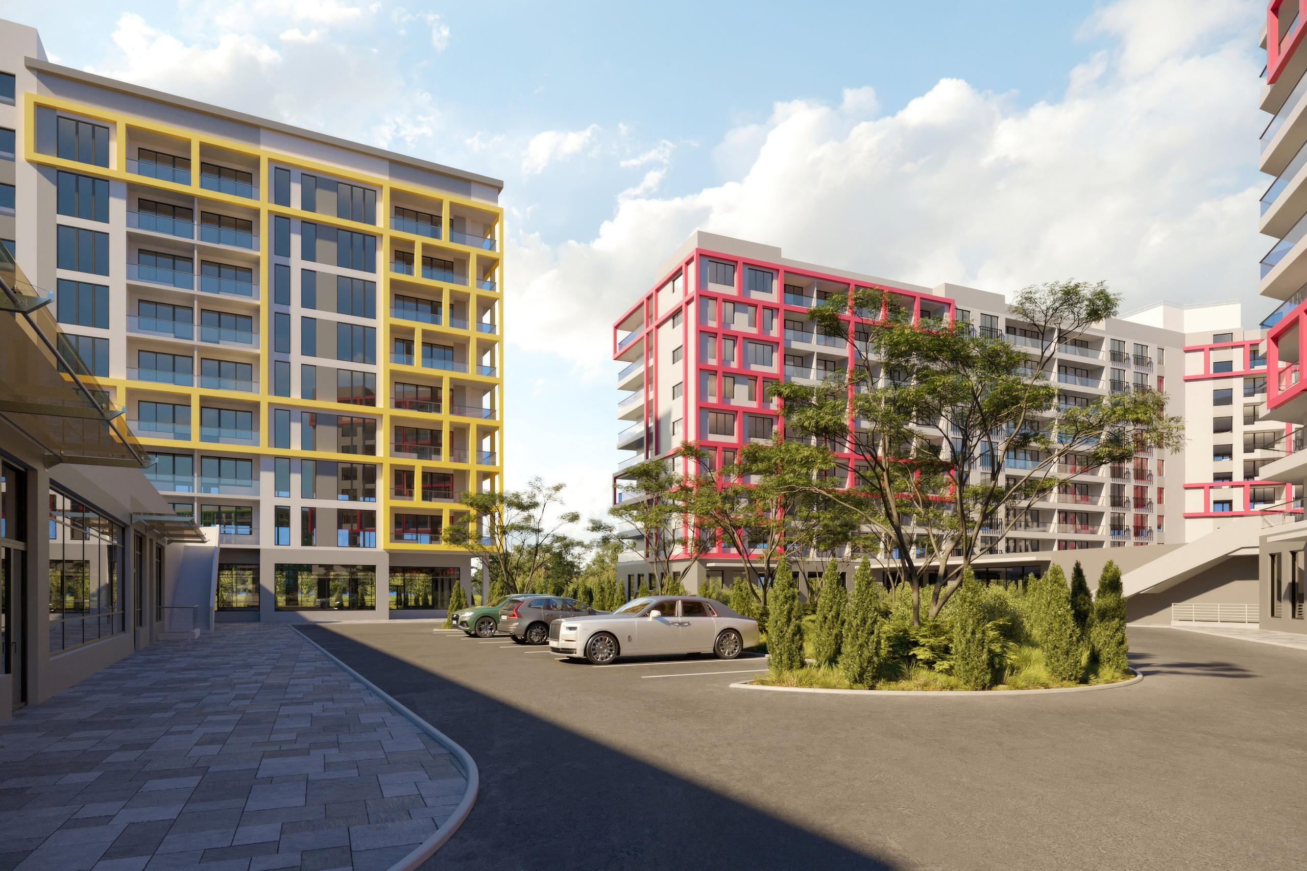 Residential Quarter — 3D Visualization of Architecture and Landscaping. 3D INTERIOR AND ARCHITECTURE VISUALIZATION