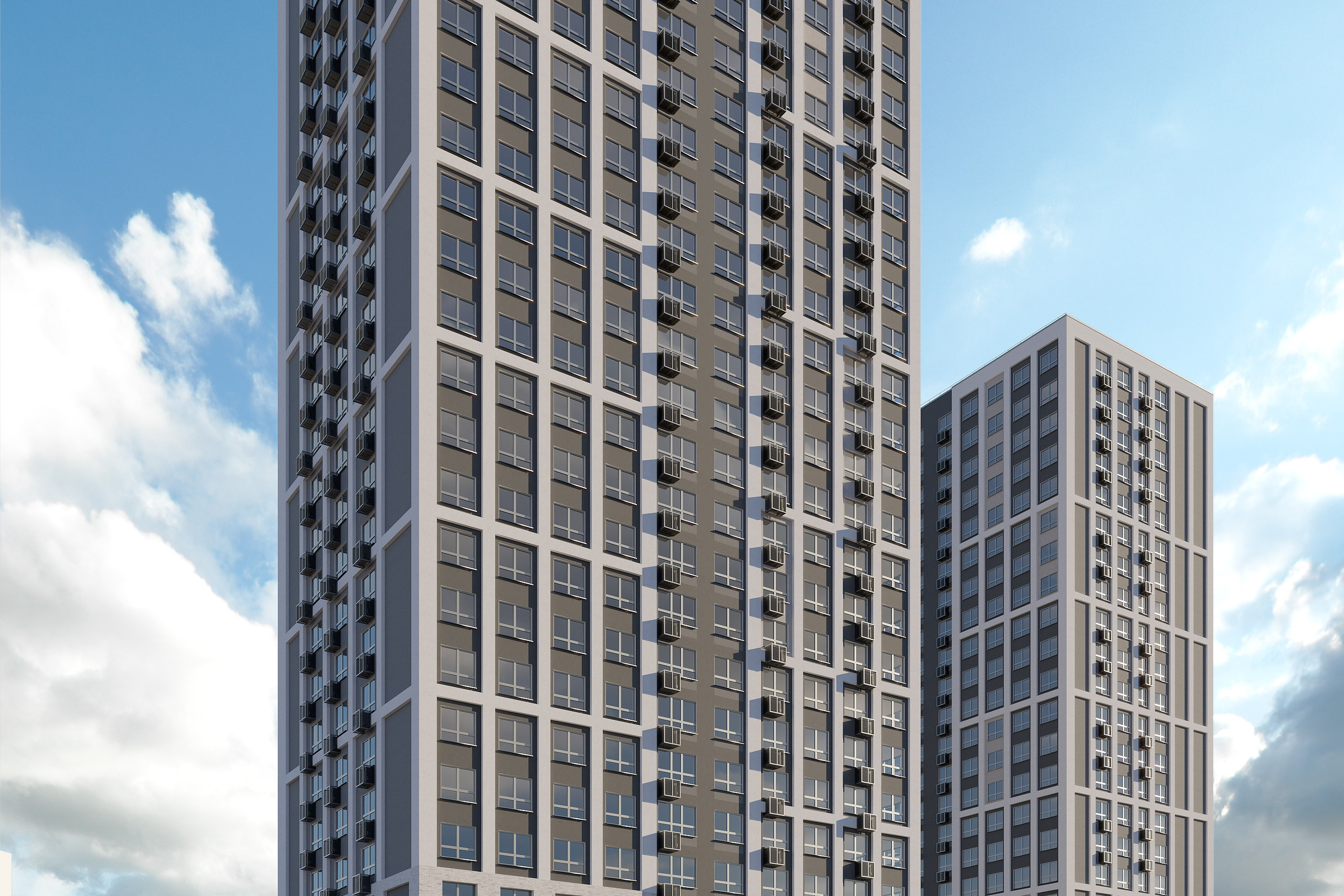 3D визуализация ЖК "Патриот Парк", современная архитектура и дизайн.