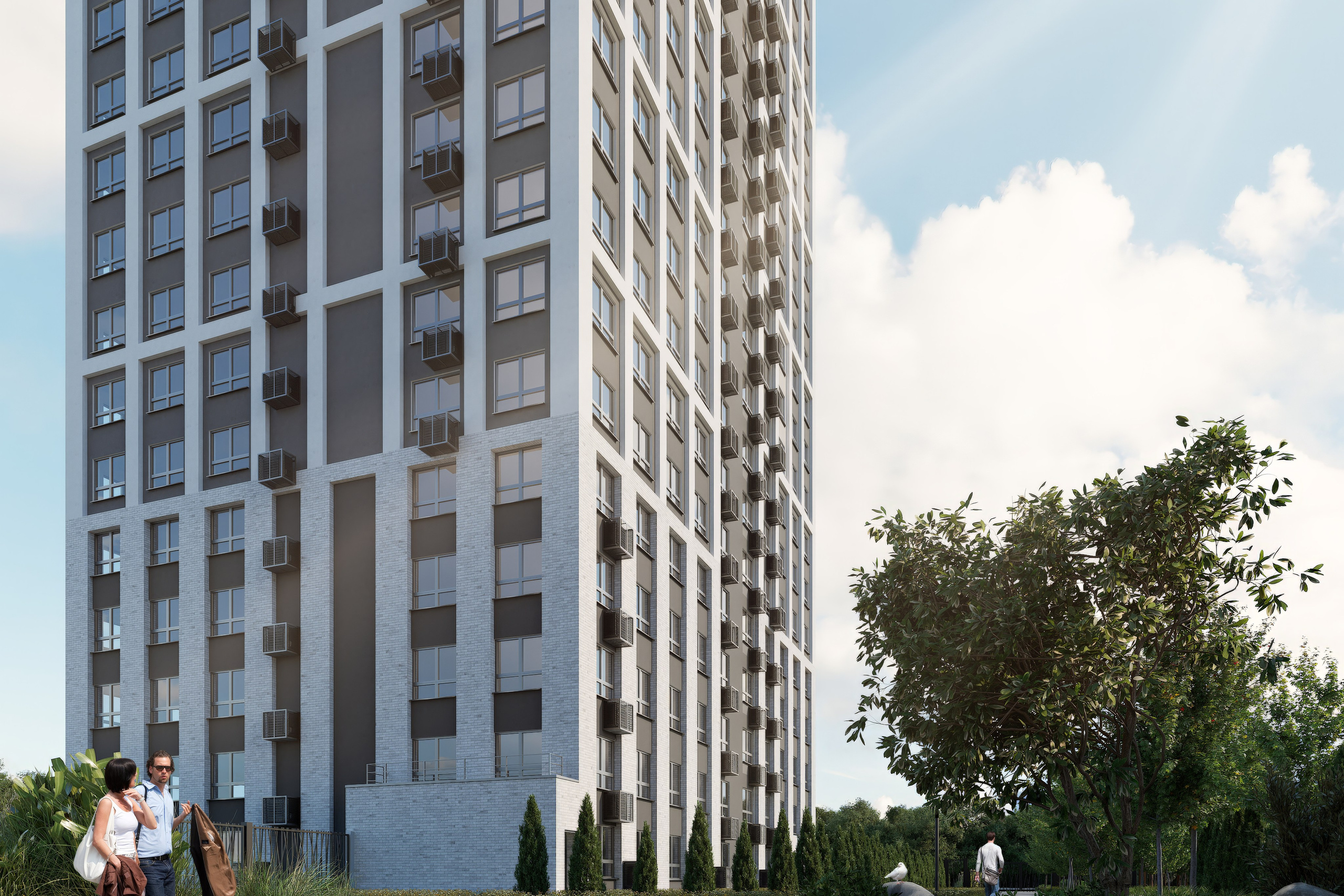 3D визуализация ЖК "Патриот Парк", современная архитектура и дизайн.