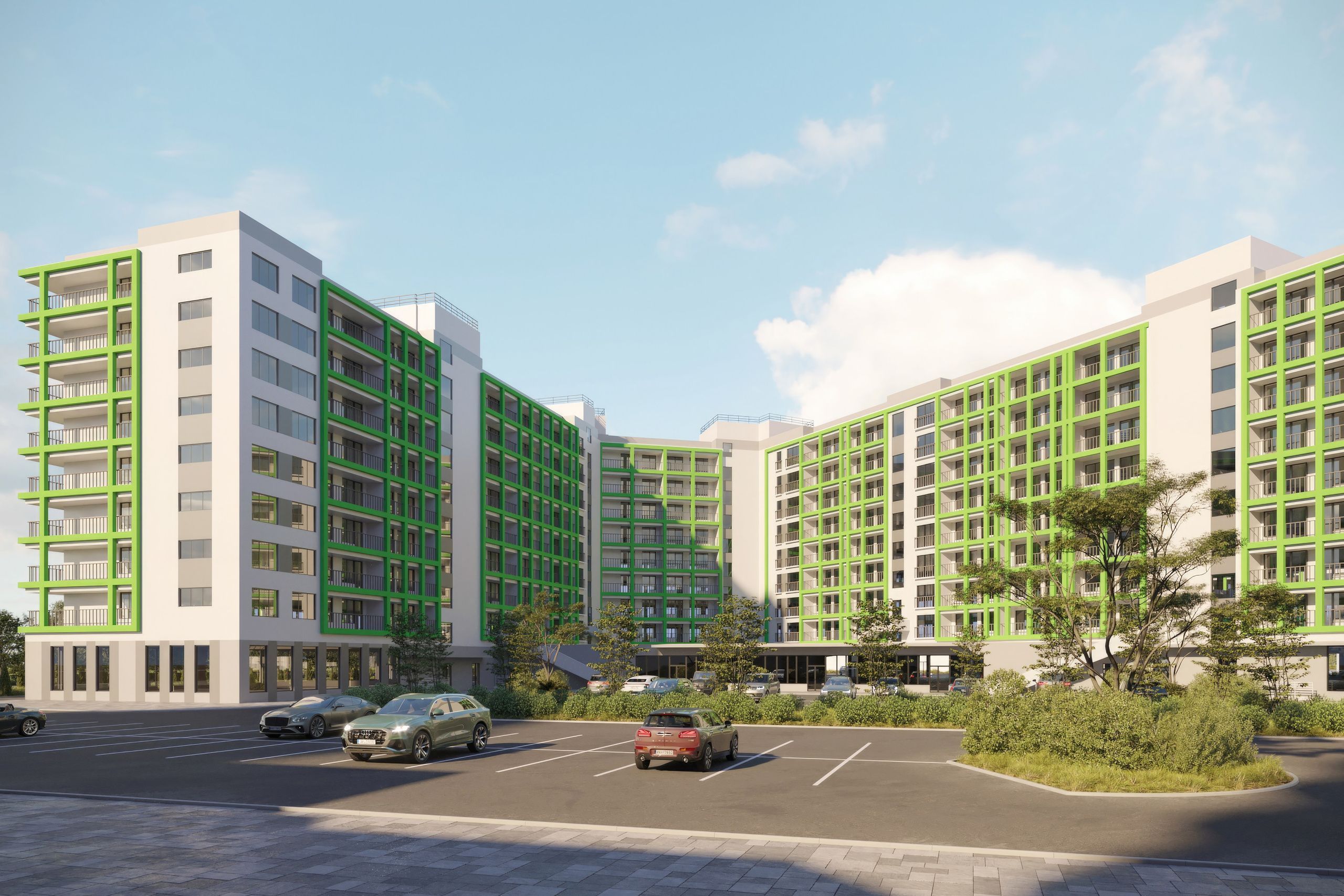 Residential Quarter — 3D Visualization of Architecture and Landscaping. 3D INTERIOR AND ARCHITECTURE VISUALIZATION