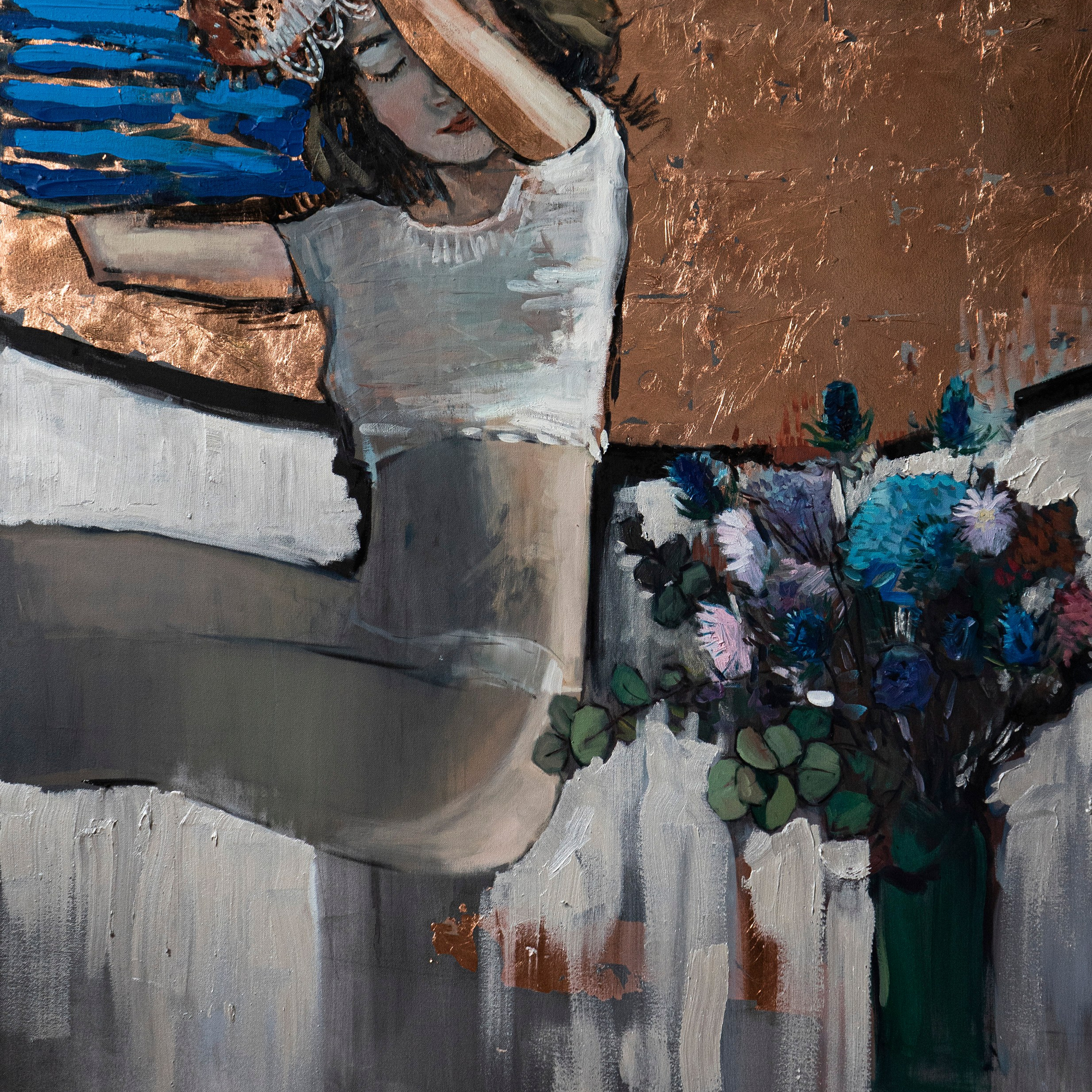 Девушка в кокошнике, картина со смыслом, картина в интерьер, современное искусство, знаковый художник, популярный художник, известный художник,