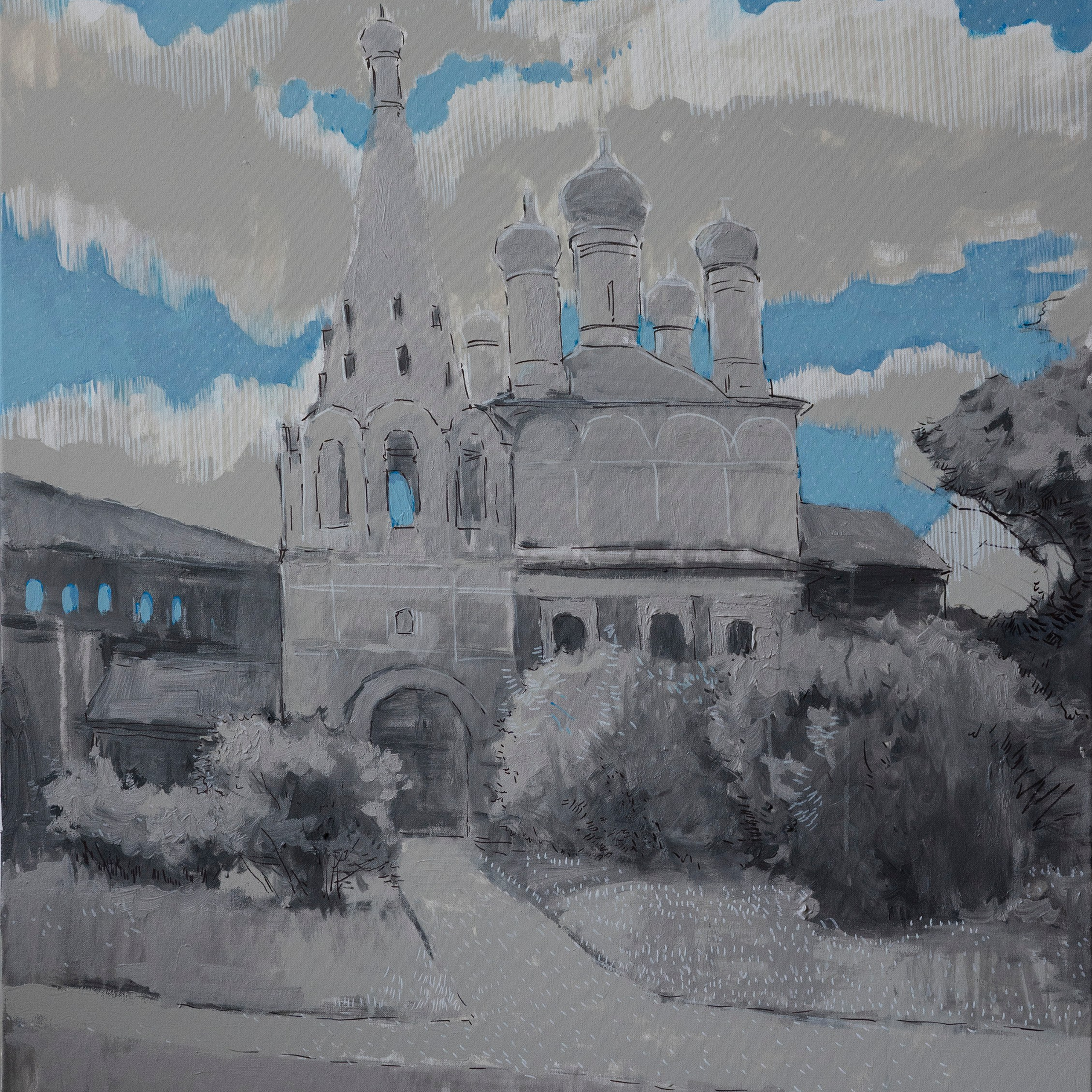 Крутицкая слобода, крутицкое подворье, картина со смыслом, картина в интерьер, современное искусство, знаковый художник, популярный художник, известный художник,
