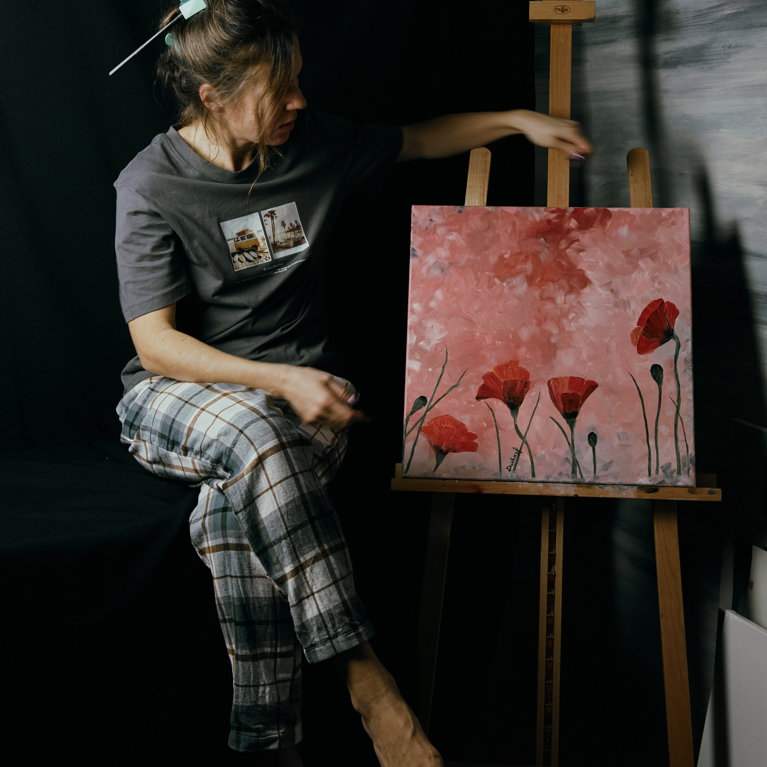 Red poppies in a red sky. Visual artist (photo & arts)