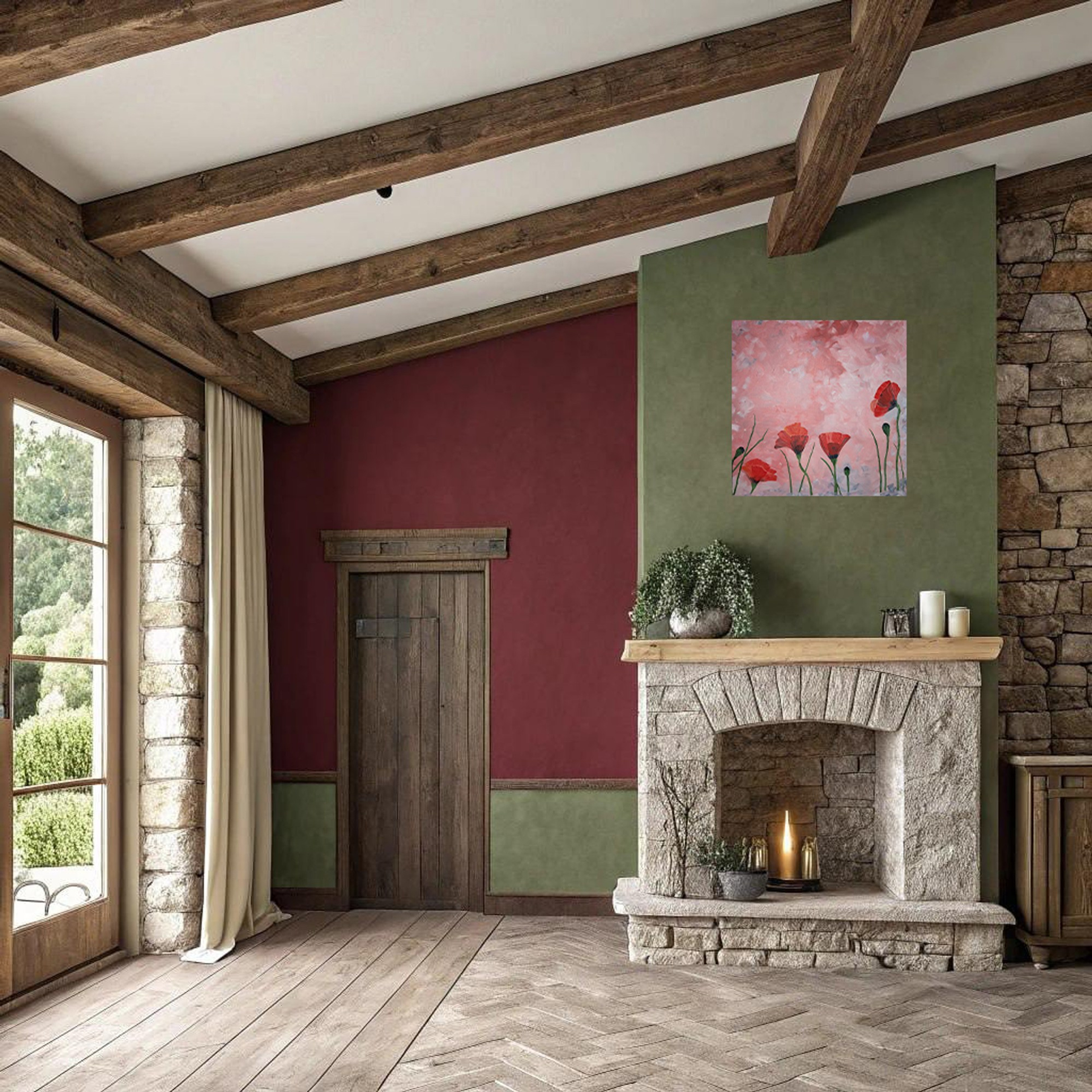 Red poppies in a red sky. Visual artist (photo & arts)