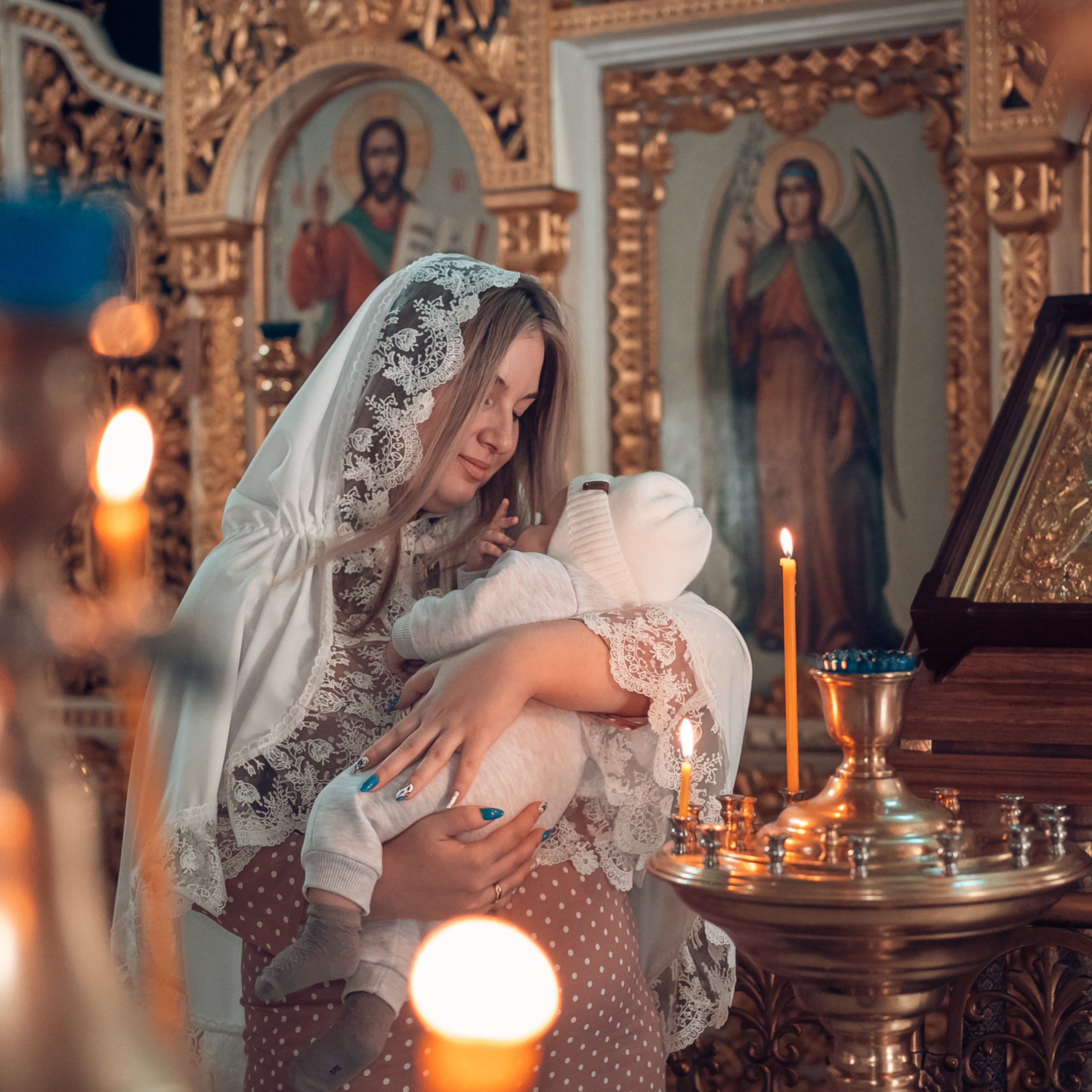 Крещение в церкви Всех Скорбящих радости г. Щекино