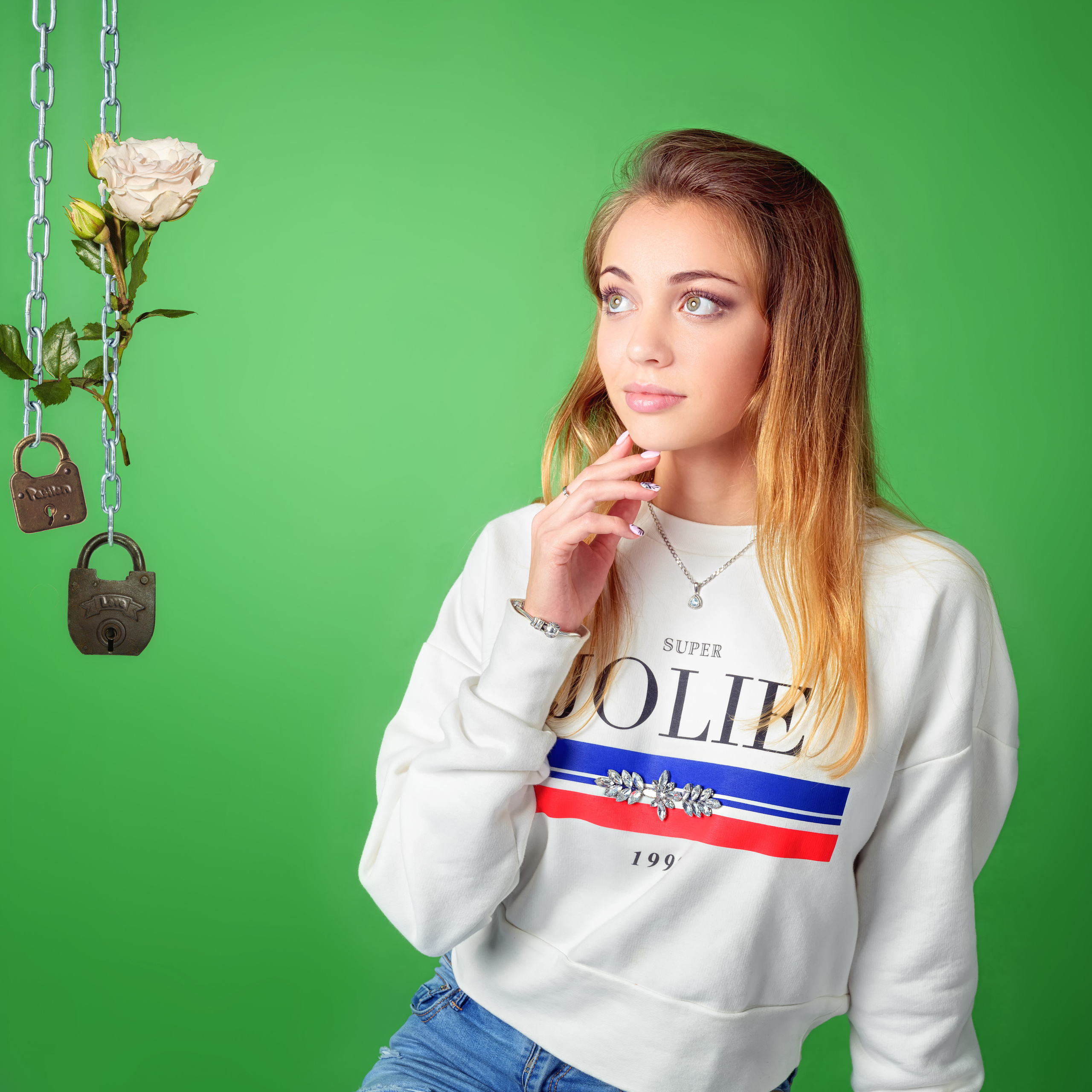 Фотосессия на зеленом фоне