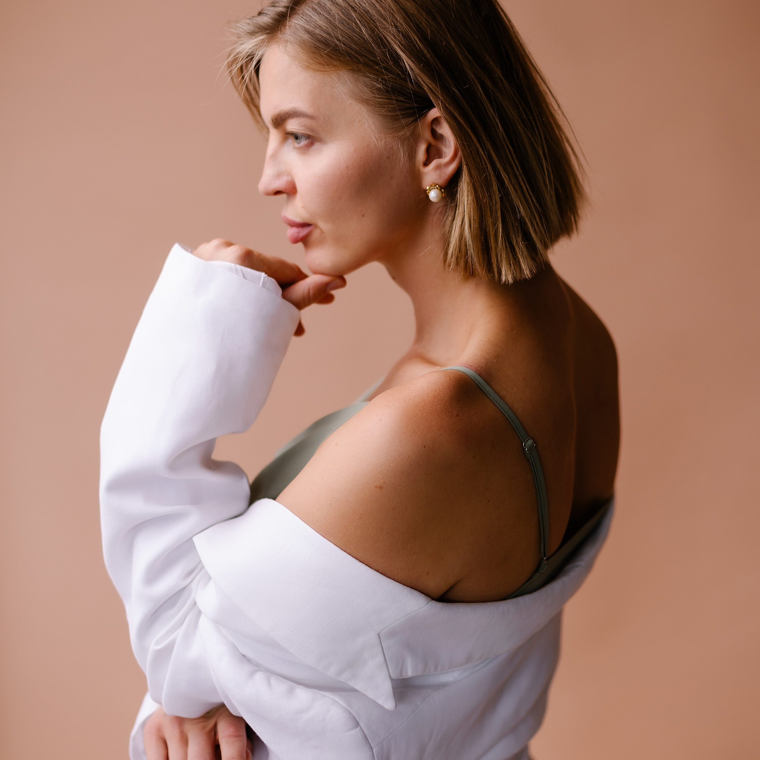 Portraitfotoshooting in meinem Mini-Studio in Ismaning. Fotografin in München Dasha Antipina