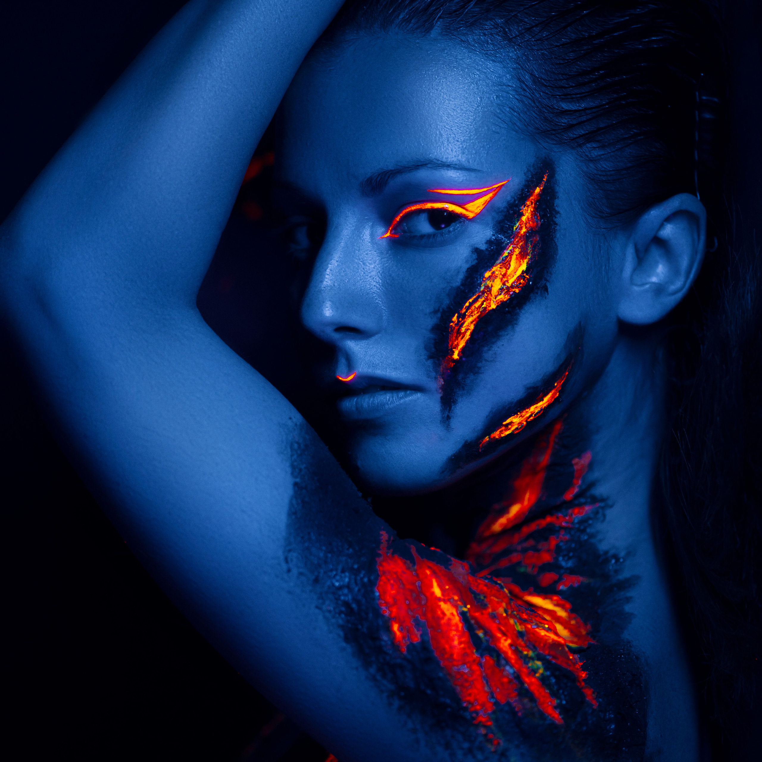 Бодиарт лава. Гармония и детали в фотографии Фото продакшен