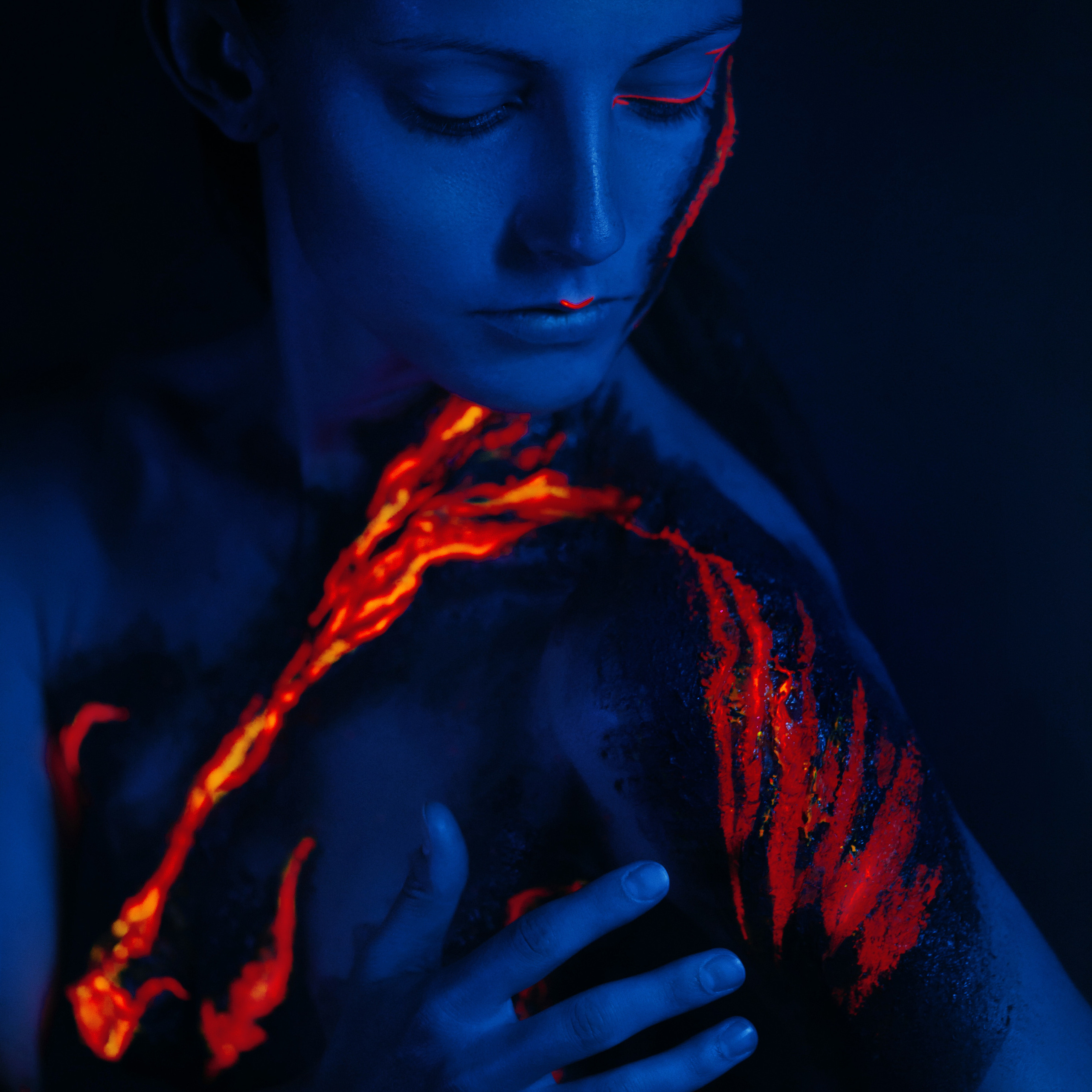 Бодиарт лава. Гармония и детали в фотографии Фото продакшен