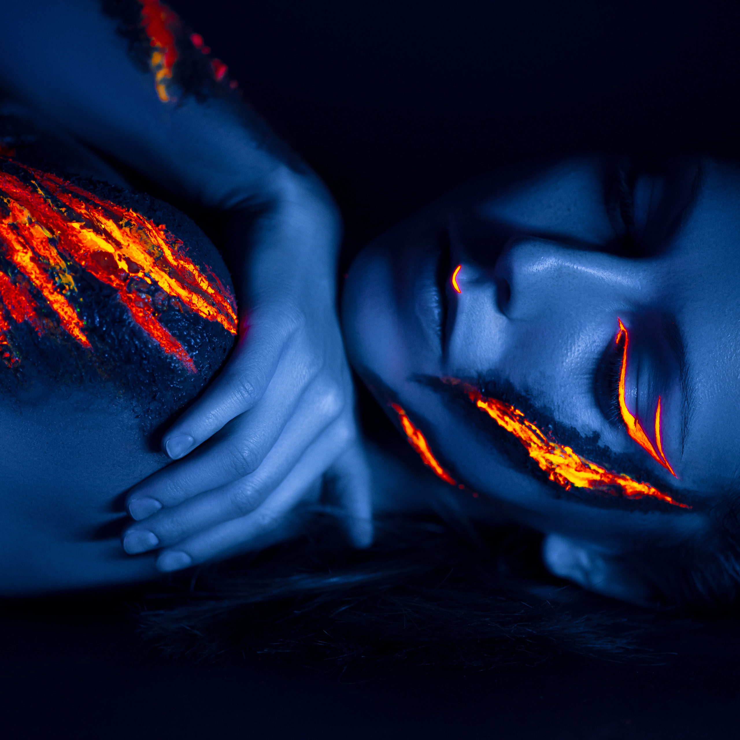 Бодиарт лава. Гармония и детали в фотографии Фото продакшен