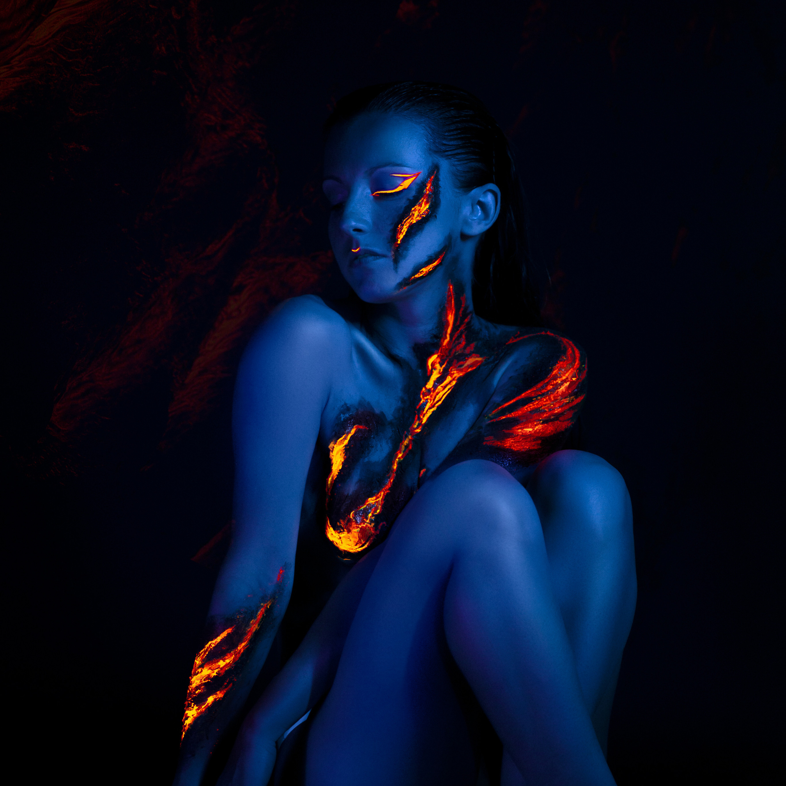 Бодиарт лава. Гармония и детали в фотографии Фото продакшен