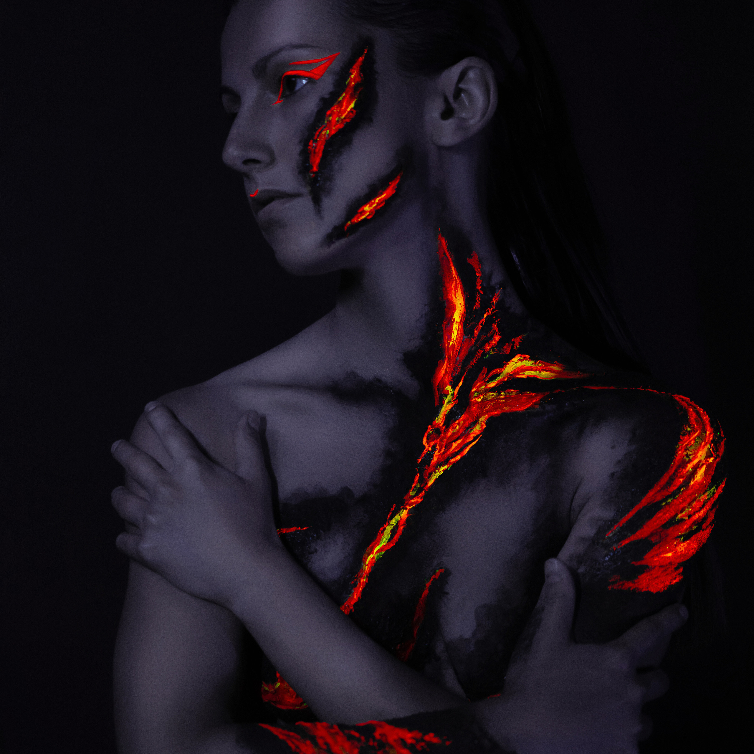 Бодиарт лава. Гармония и детали в фотографии Фото продакшен