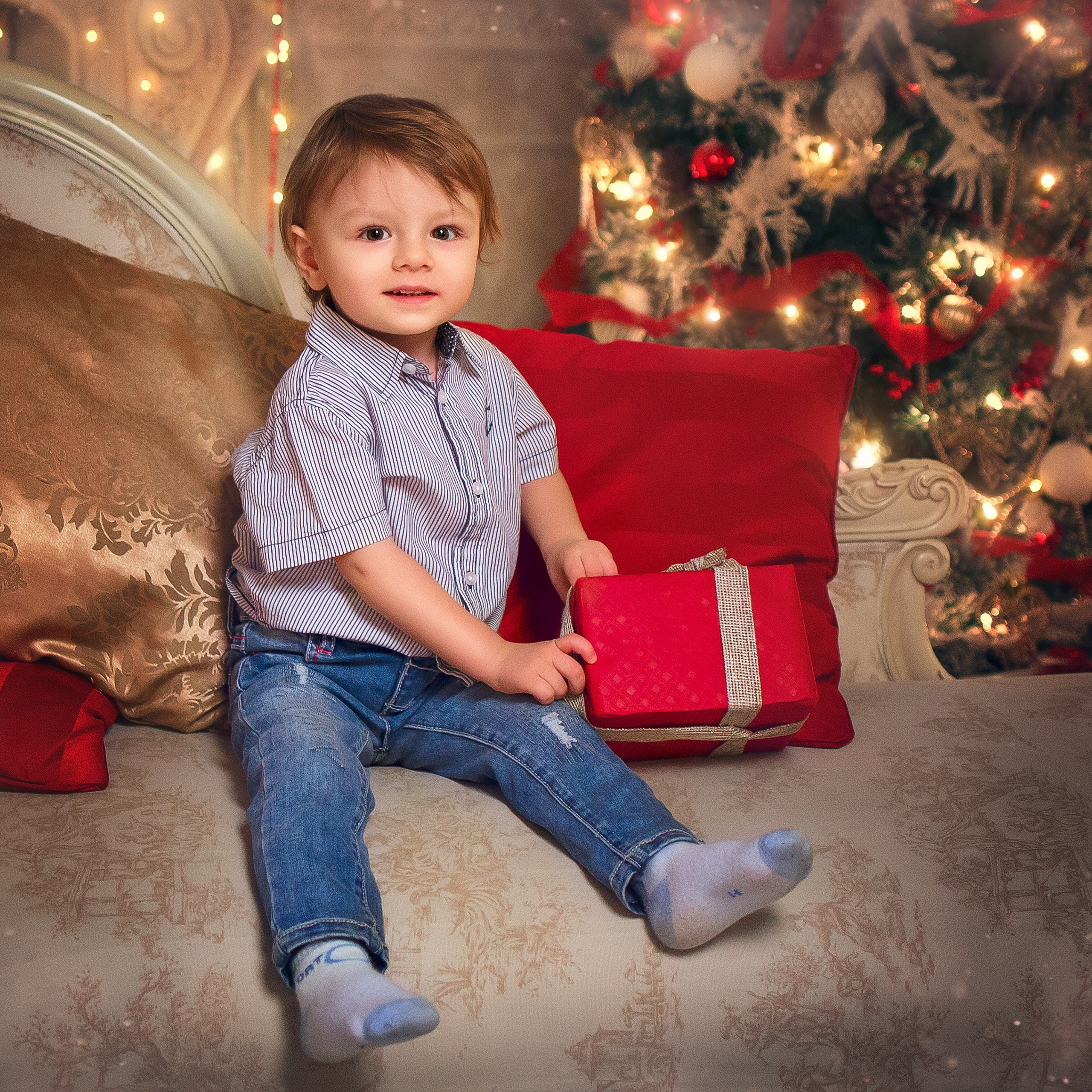 Новогодняя семейная фотосессия Москва фотограф Ольга Поторочина