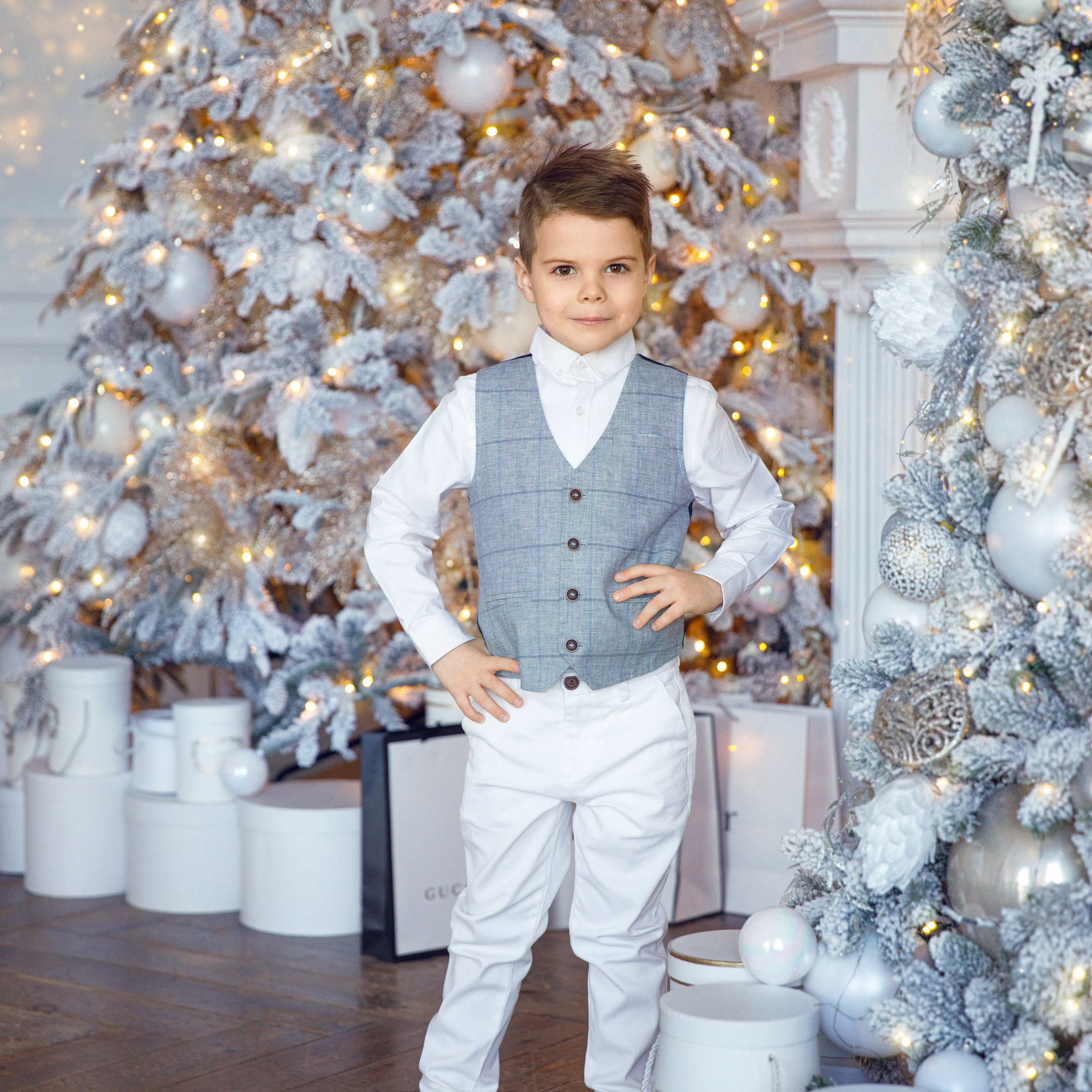 Новогодняя семейная фотосессия Москва фотограф Ольга Поторочина