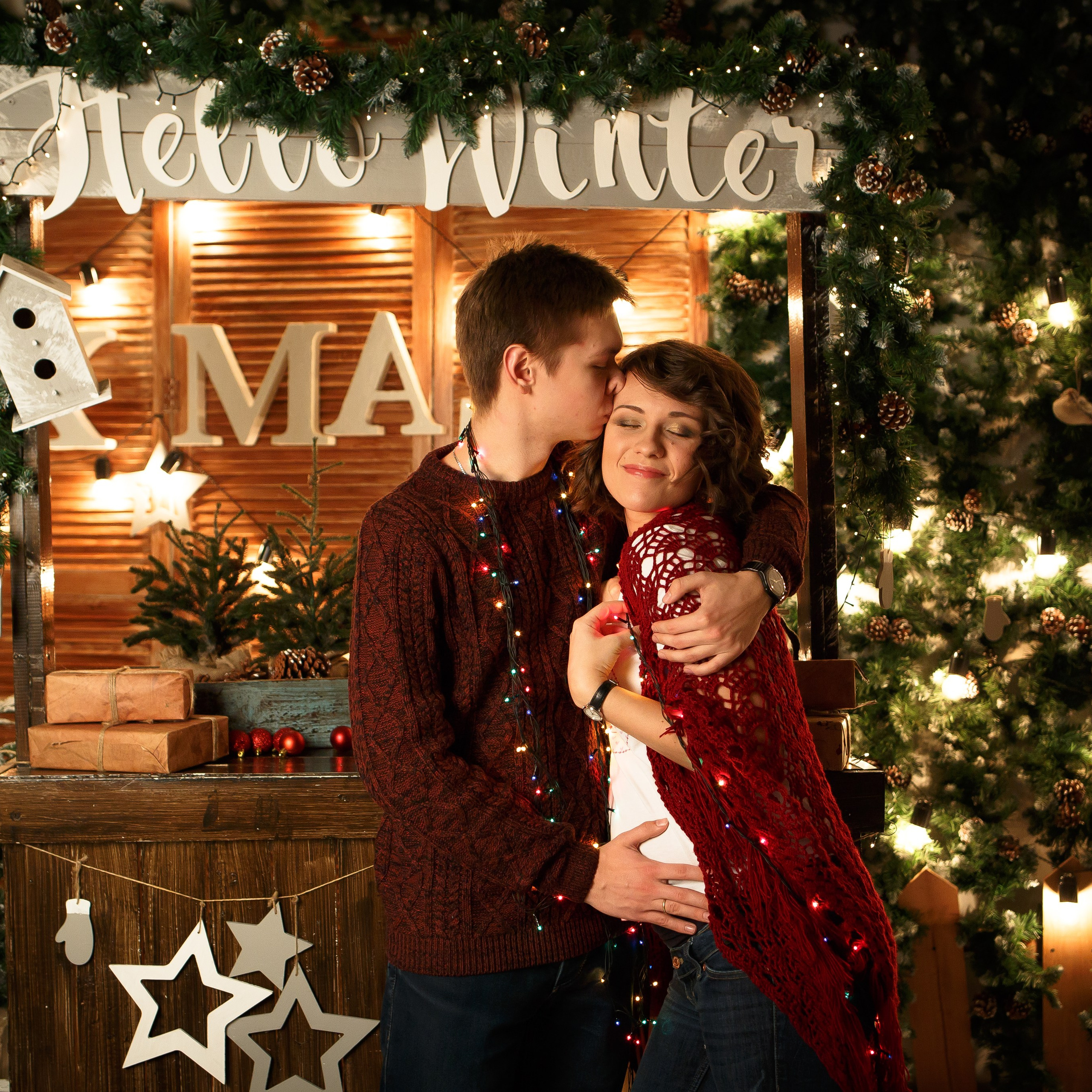 Новогодняя семейная фотосессия Москва фотограф Ольга Поторочина