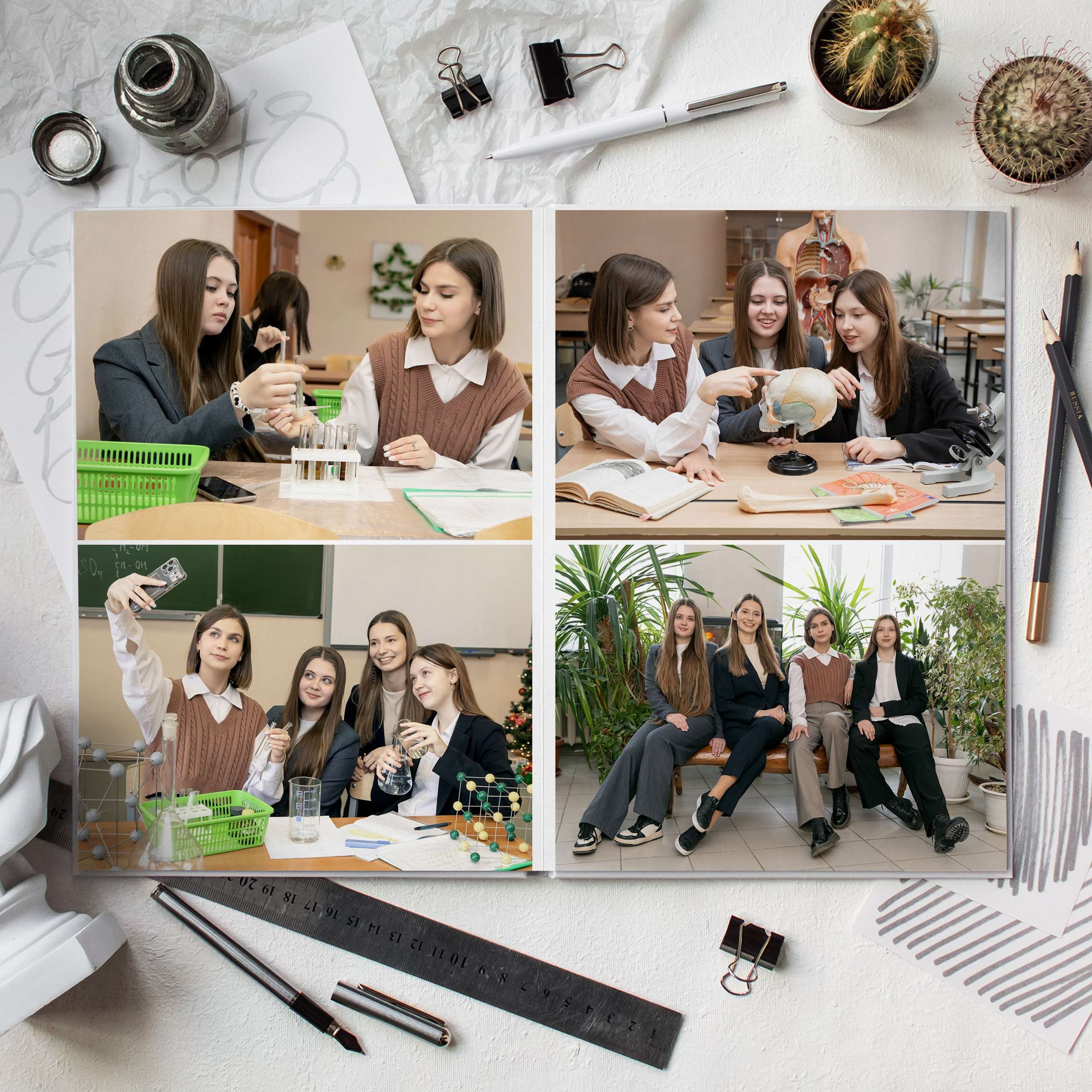 Индивидуальный альбом 8 разворотов. Выпускные альбомы Евгении Виноградовой г. Липецк