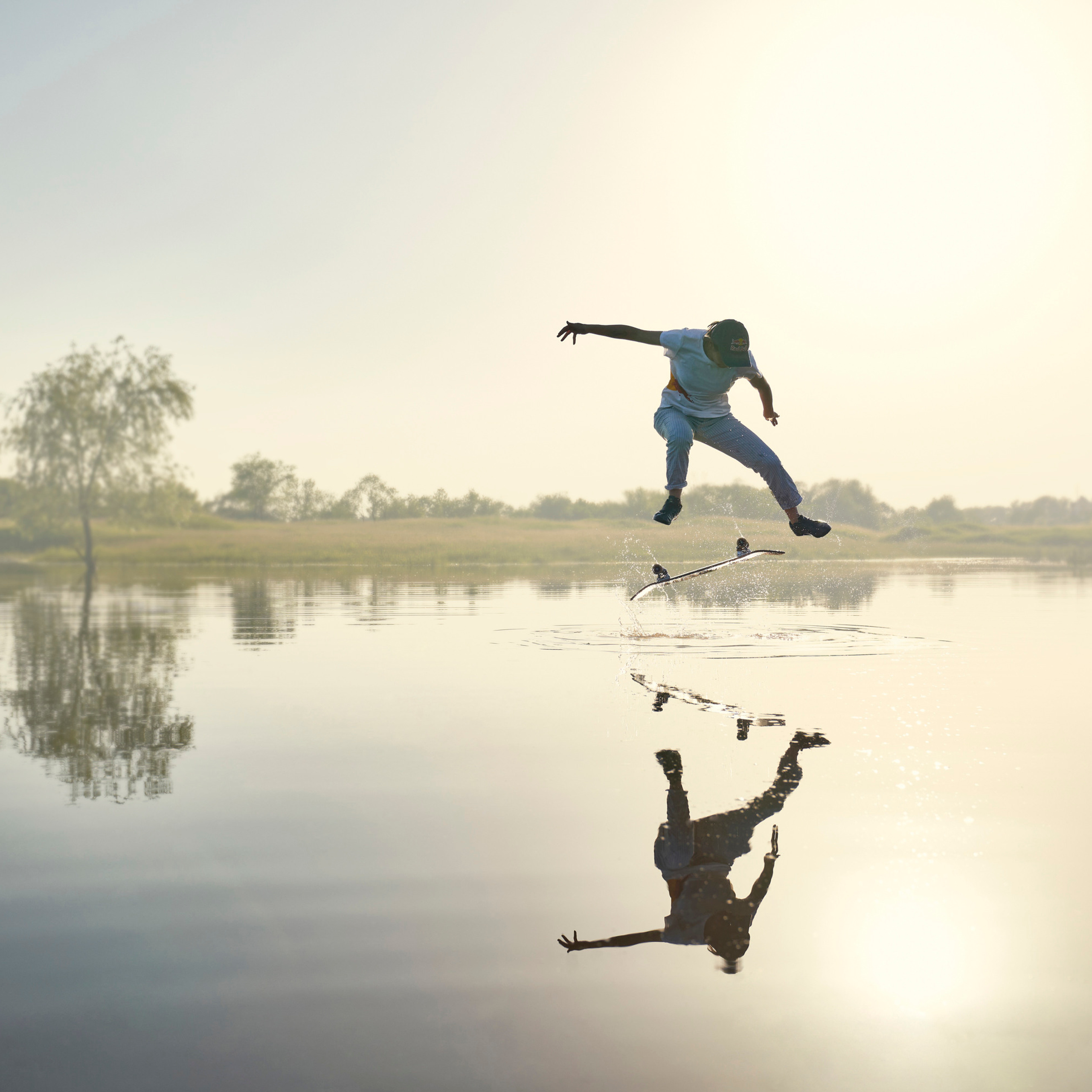 Skateboard on the water