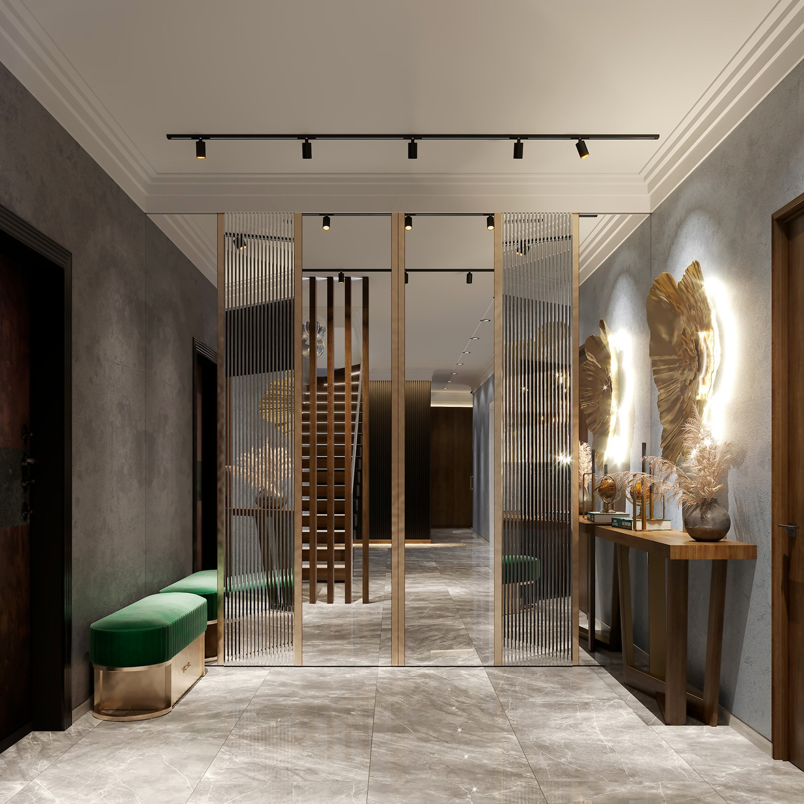Interior design project for a two-level apartment