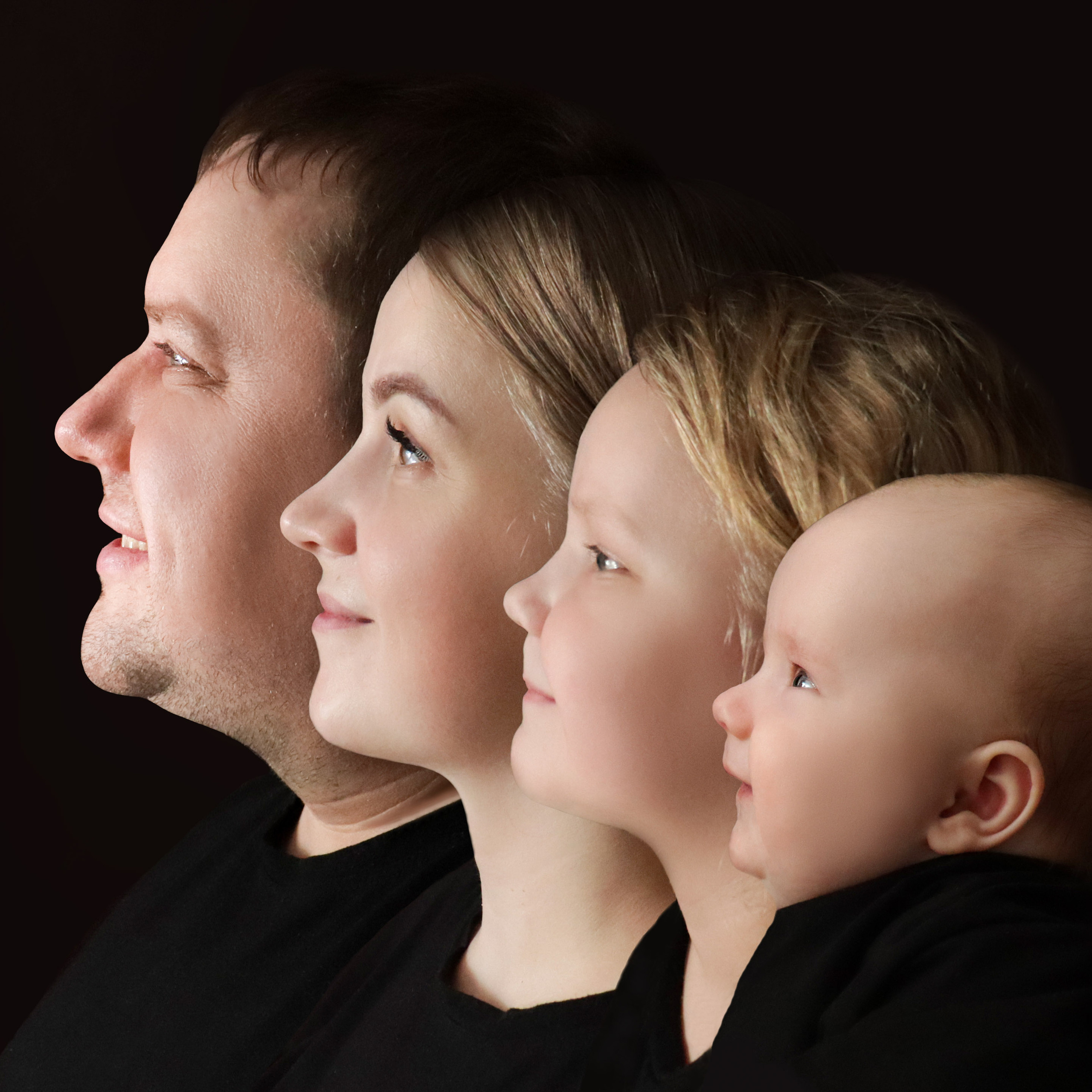 семейный портрет, портрет на холсте Барнаул, подарок Барнаул, идеи подарков Барнаул, идеи подарков на годовщину Барнаул, идеи подарков на день рождения Барнаул, портрет семьи в профиль Барнаул