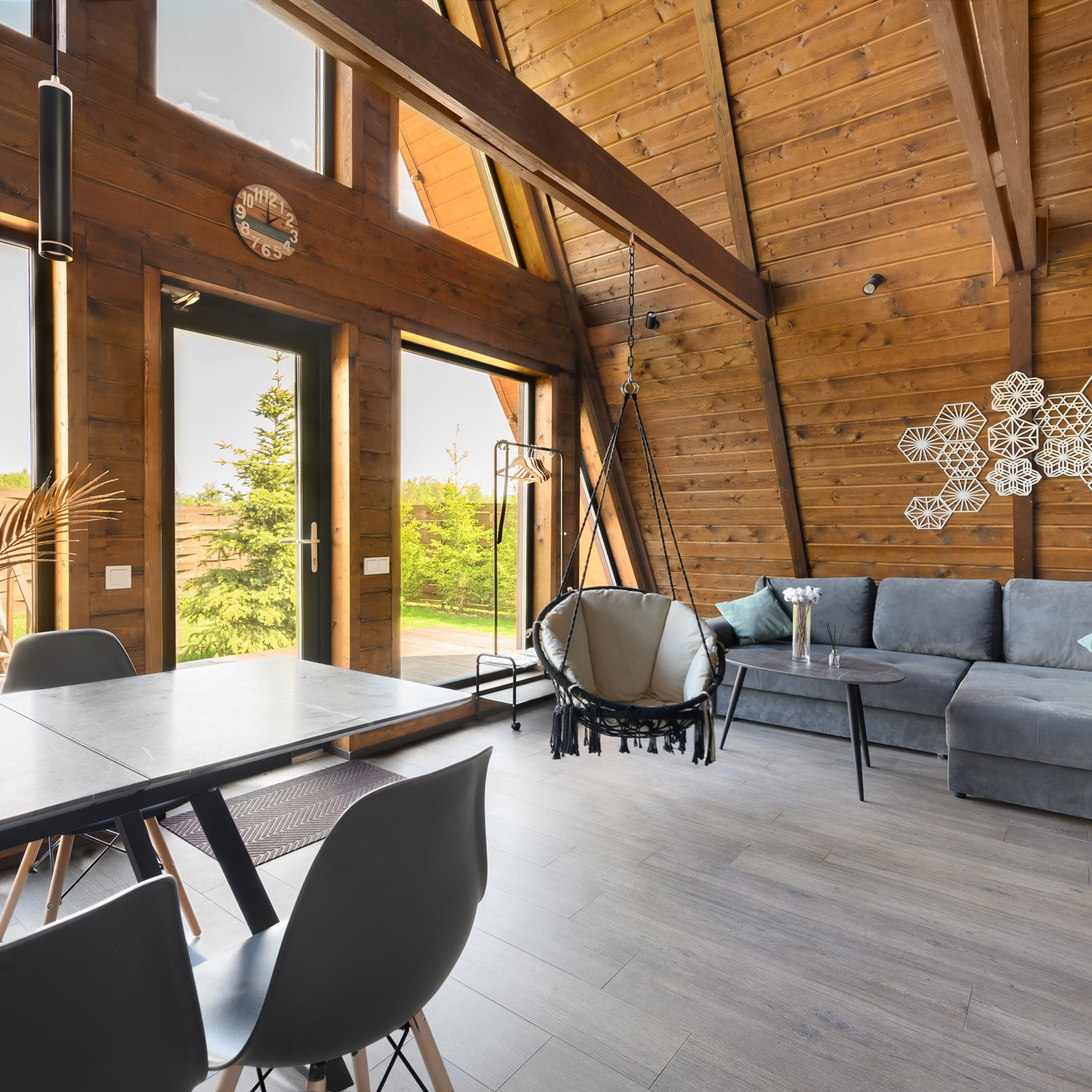 Треугольный коттедж на 6 человек с чаном и баней — Афрейм в подмосковье в аренду