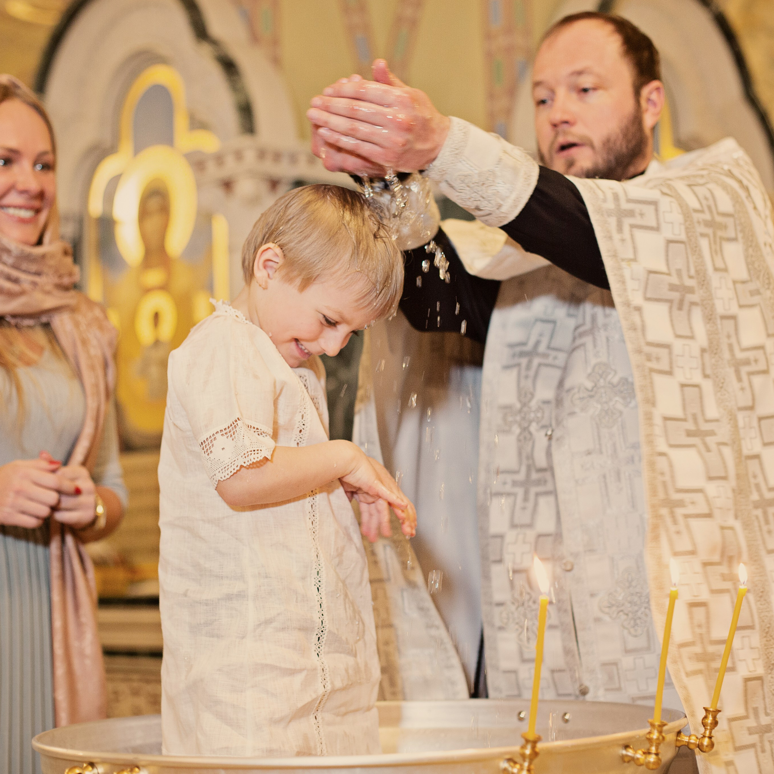 таинство крещения в Морском соборе в Кронштадте