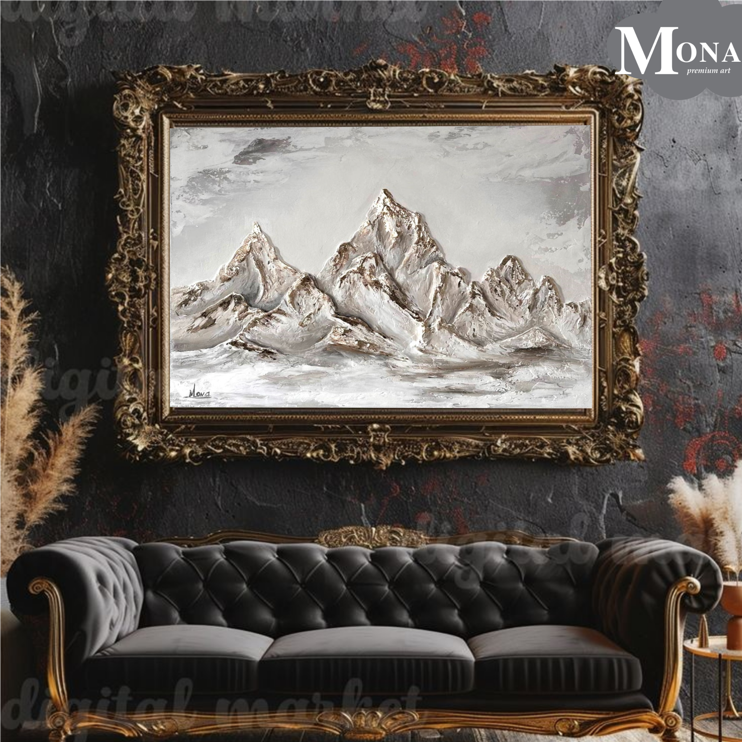 ЗОЛОТЫЕ ВЕРШИНЫ 25.500 RUB. Купить premium art, интерьерные картины в интернет-магазине MONA