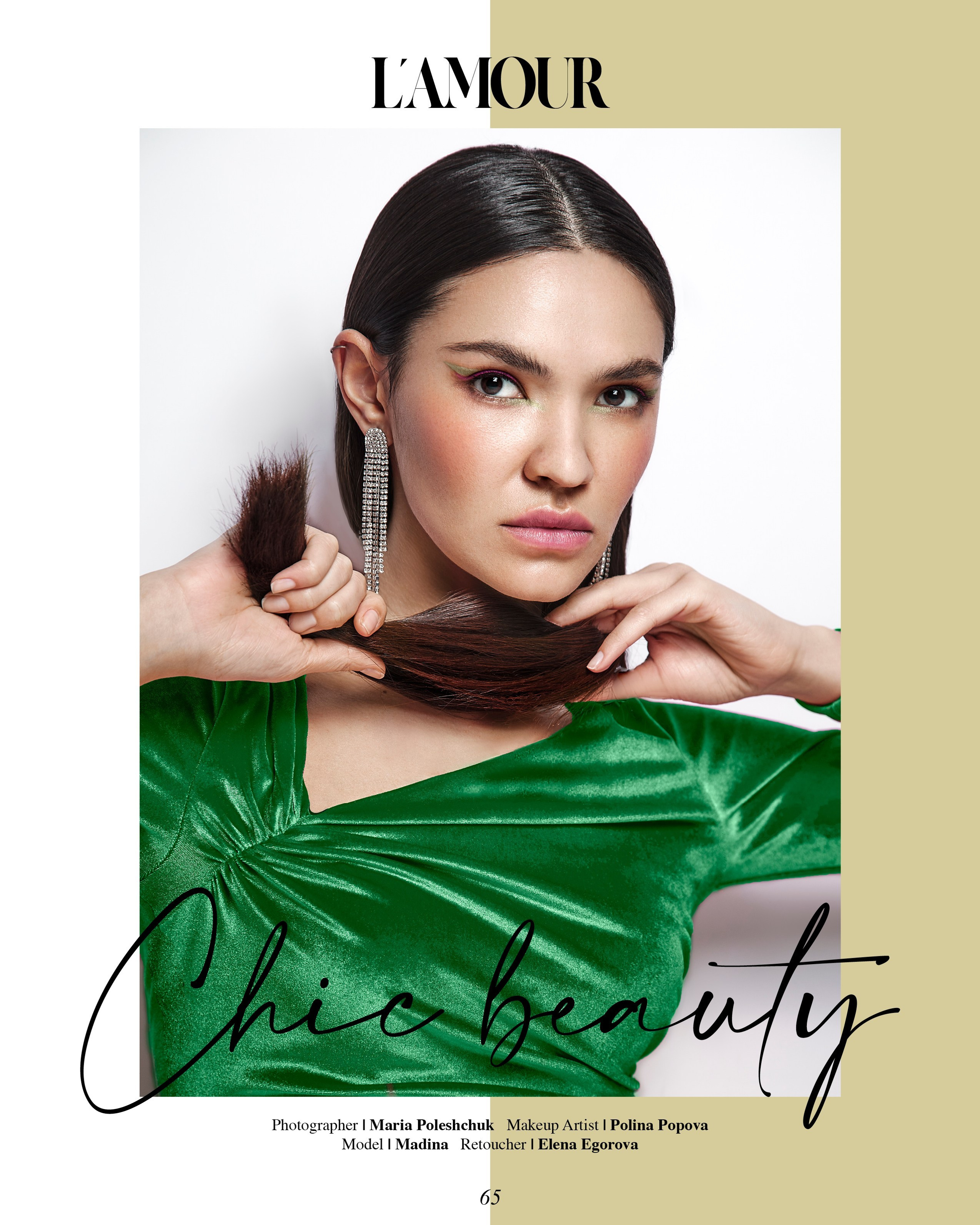 “Chic beauty”, editorial for L’AMOUR MAGAZINE