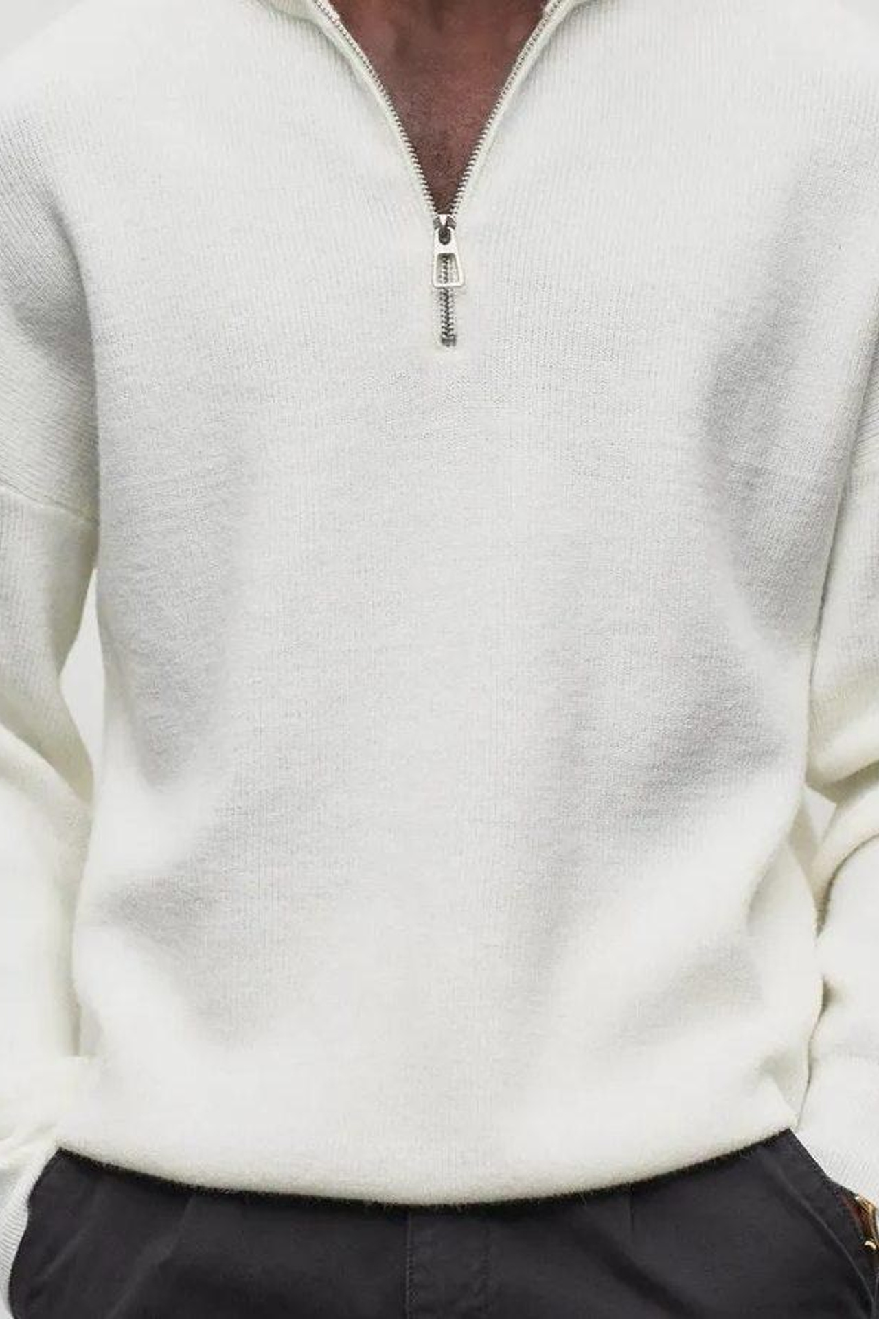 СВИТЕР БЕЛЫЙ НА МОЛНИИ XL