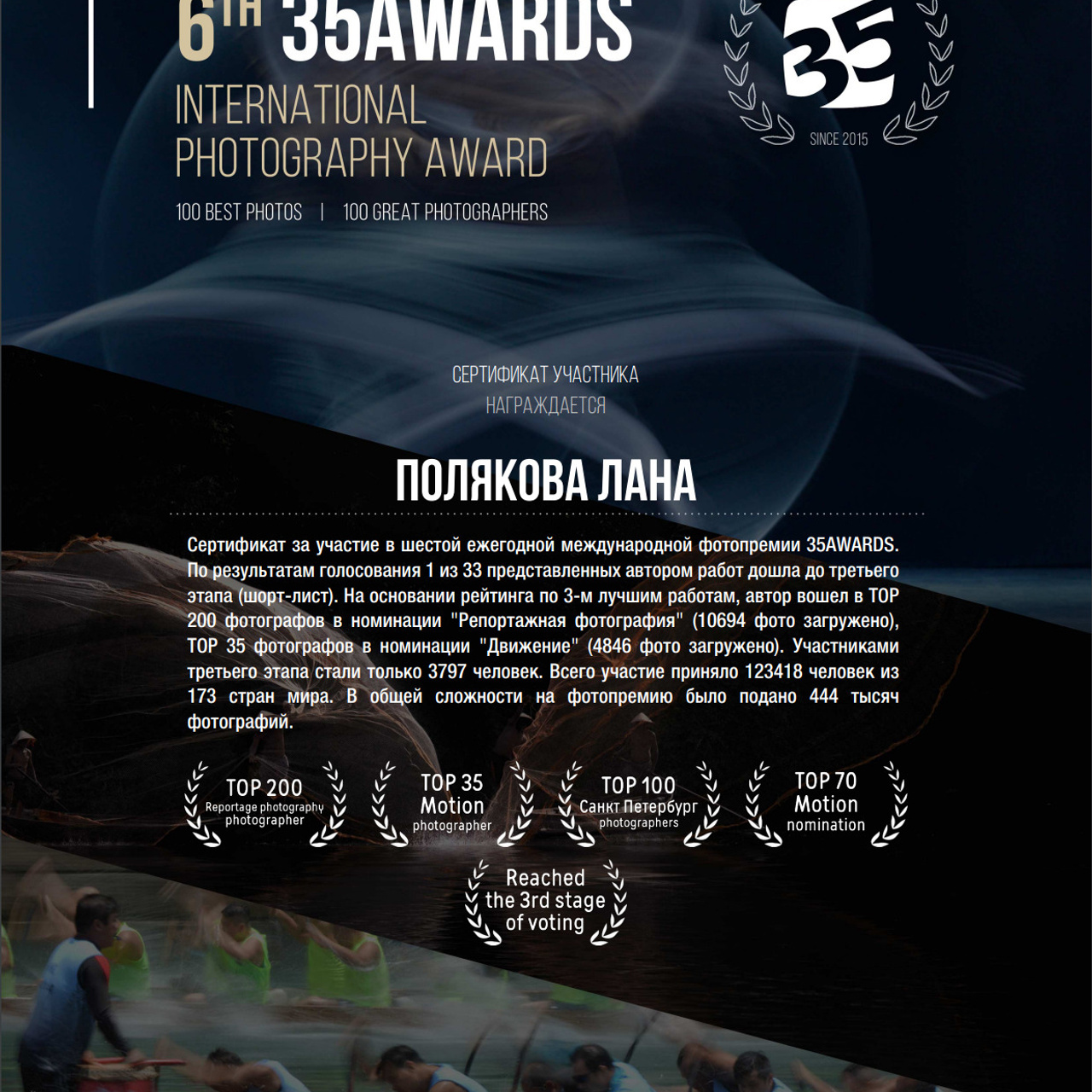 6TH 35AWARDS. Оглашение результатов. ФОТОГРАФ-АНИМАЛИСТ l LANA POLYAKOVA