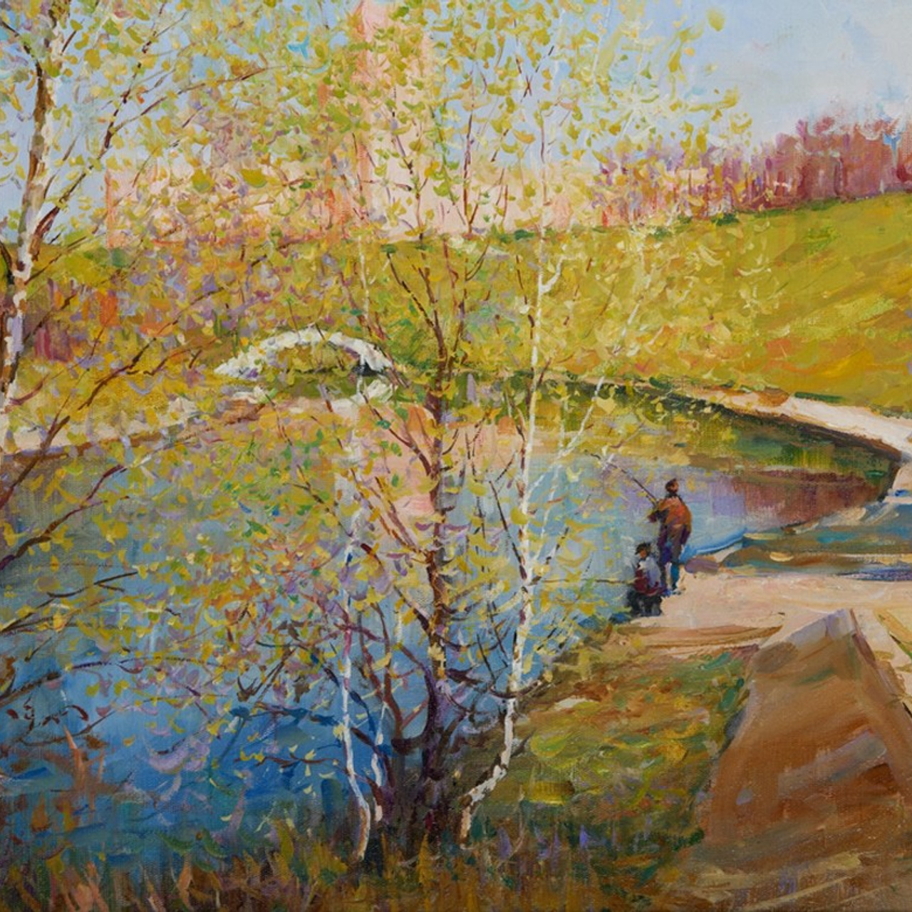 Картина маслом старая Москва, холст масло, городской пейзаж художник Станислав Скобелев