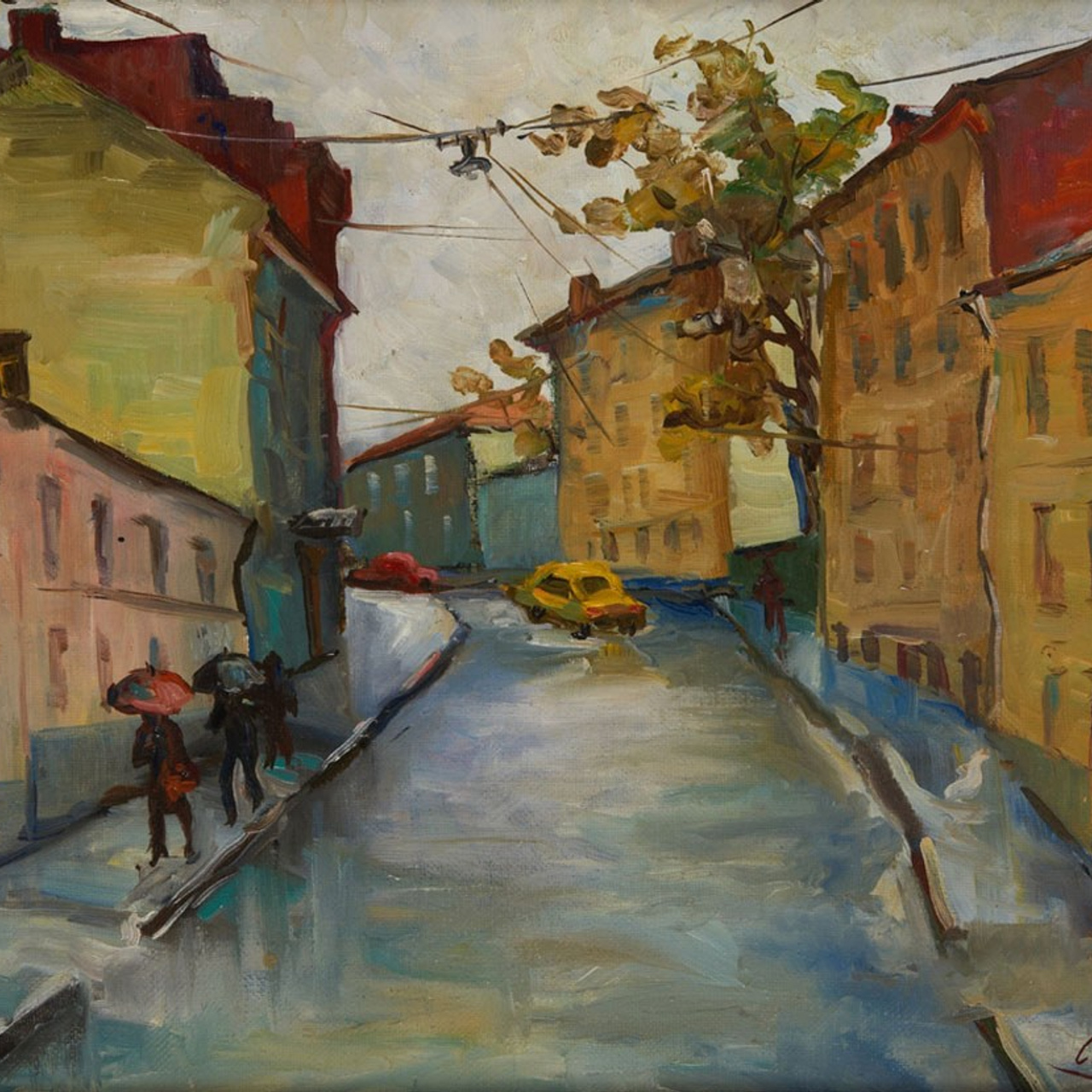 Картина маслом старая Москва, холст масло, городской пейзаж художник Станислав Скобелев