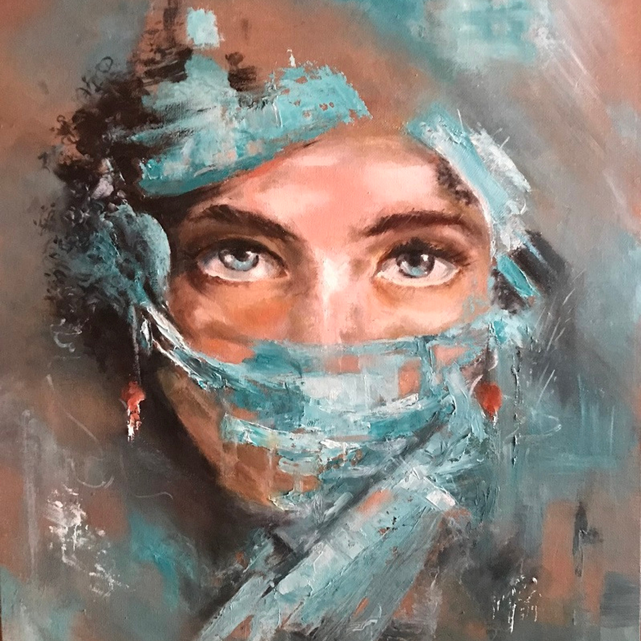 "Vis-a-vis". Картина Ирэн Постольной, масло, холст, 2022г.