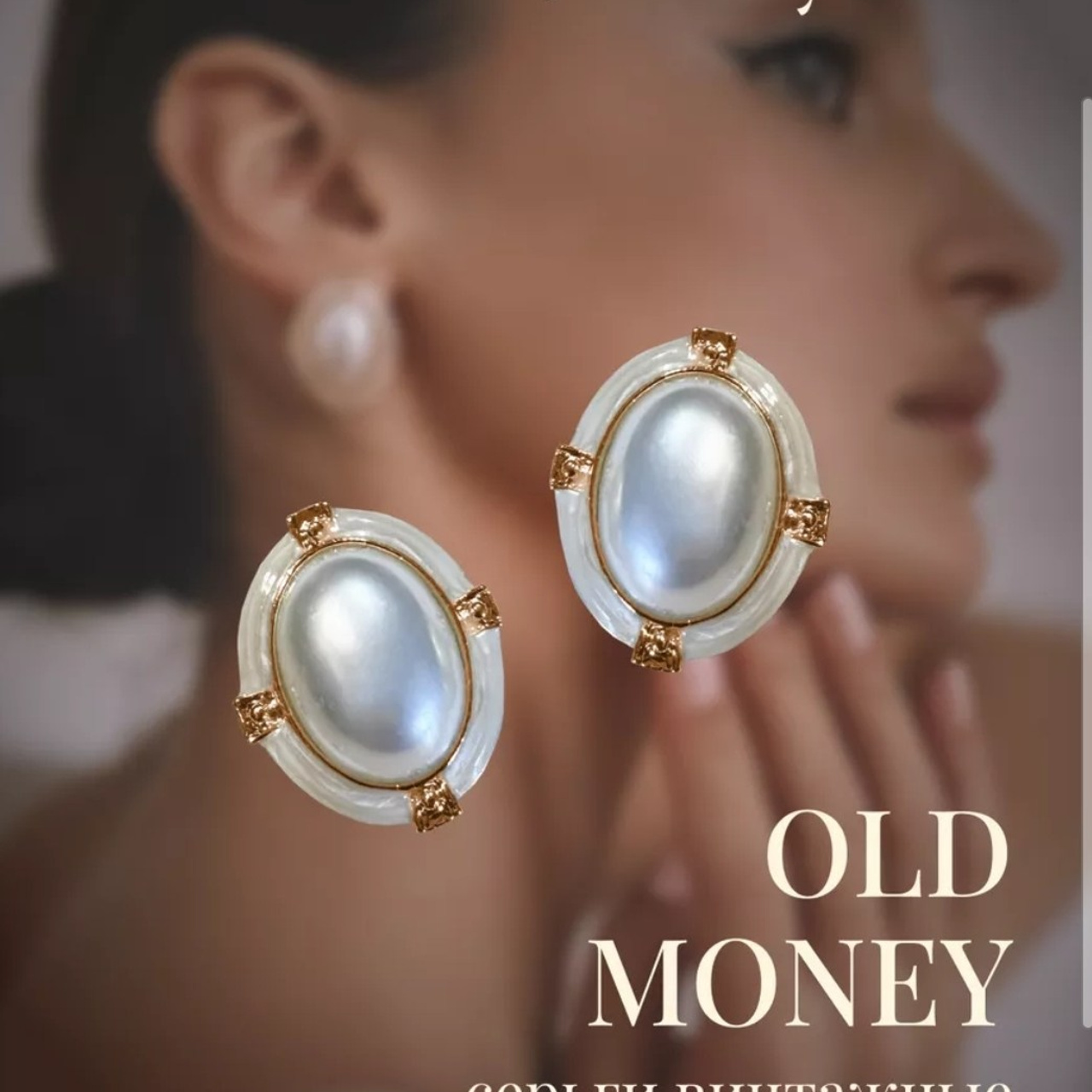 Серьги крупные, жемчужные в стиле "Old Money"