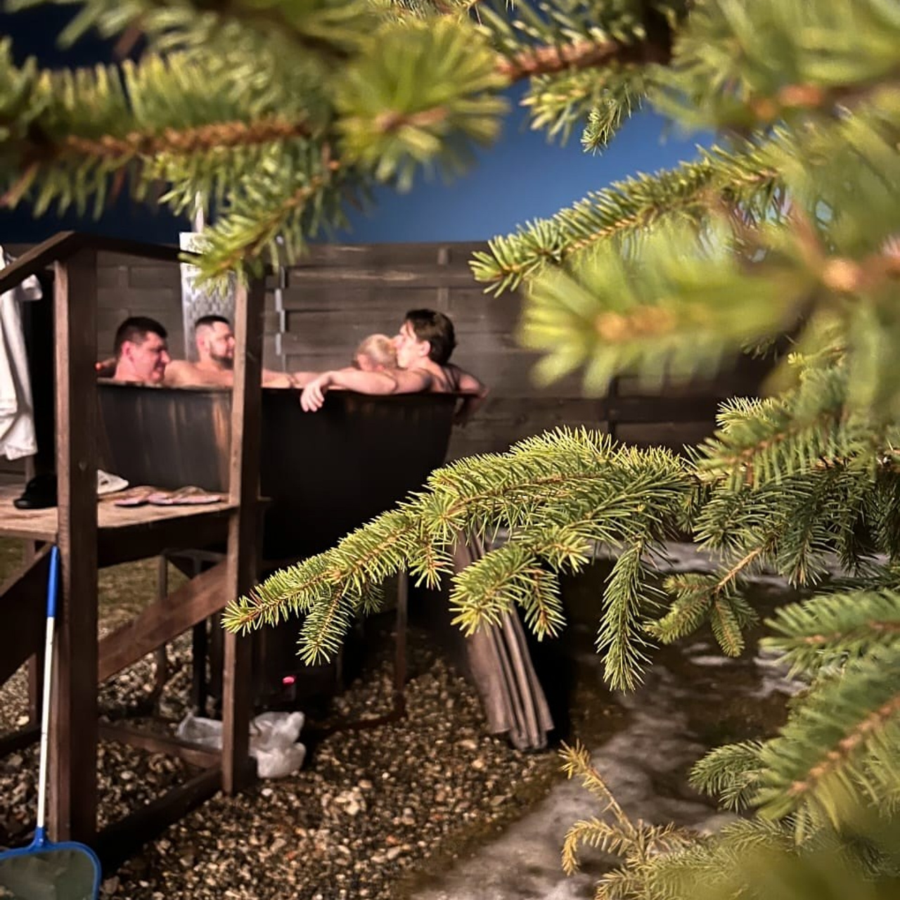 Аренда дома с чаном баней на Новый год - Загородный домик на 6 человек. Коттедж А-фрейм с баней и уличным чаном в Подмосковье - в аренду для отдыха