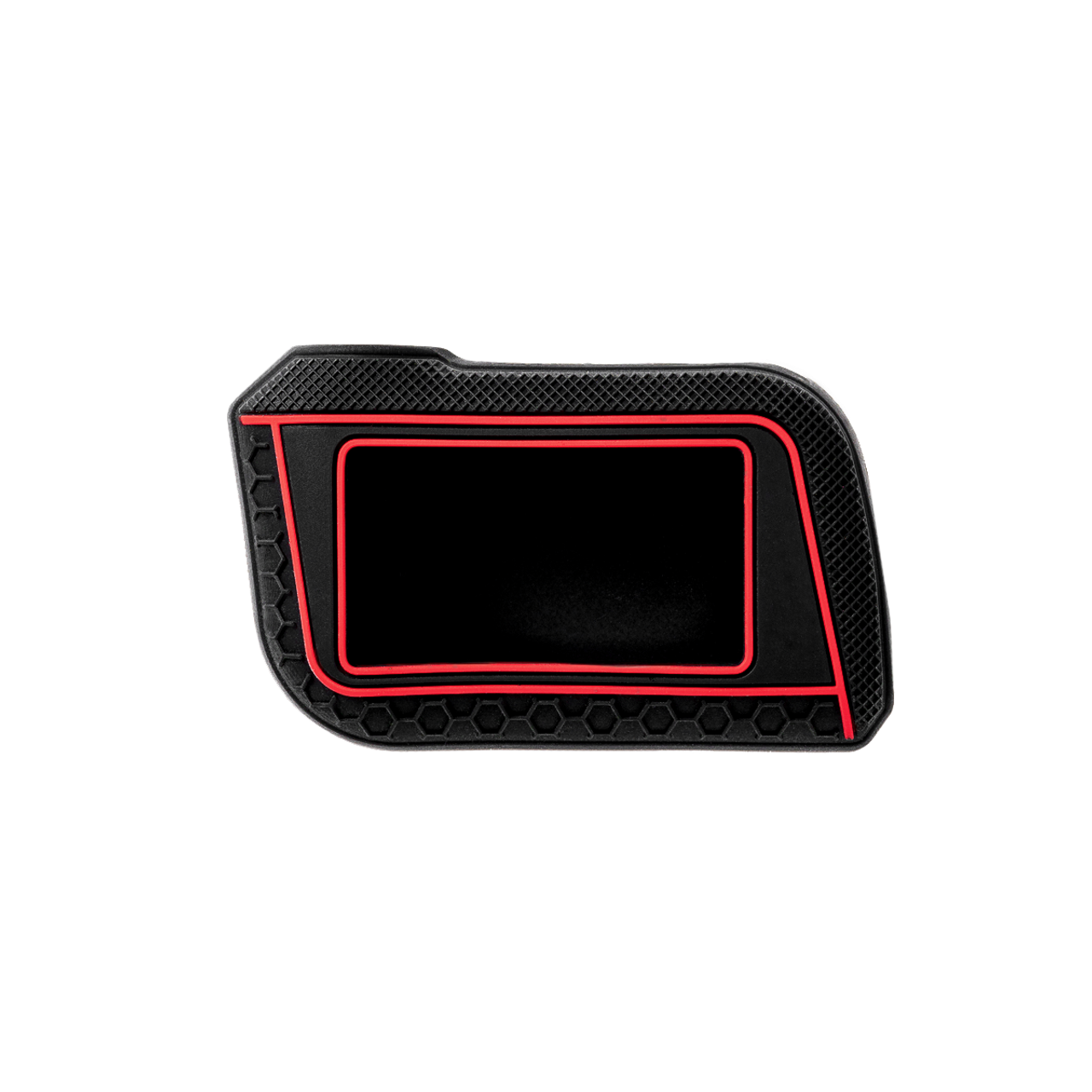 Силиконовый черный чехол с красными полосками для автобрелка на прозрачном фоне