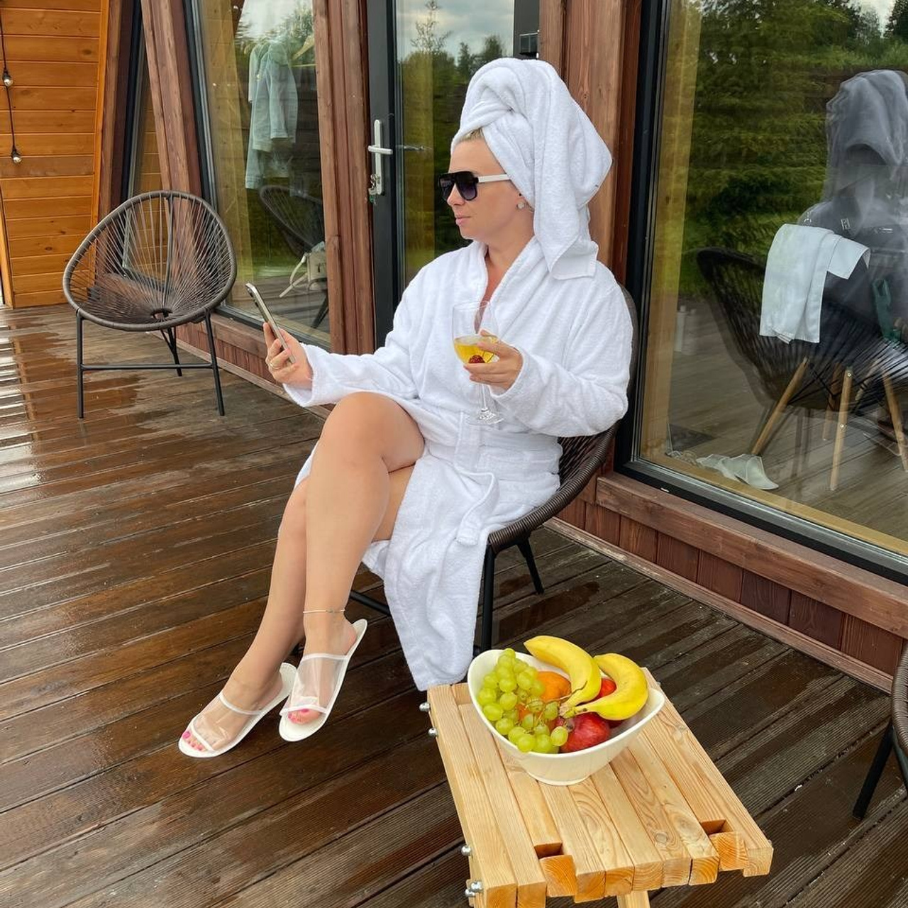 Треугольный коттедж на 6 человек с чаном и баней — Афрейм в подмосковье в аренду