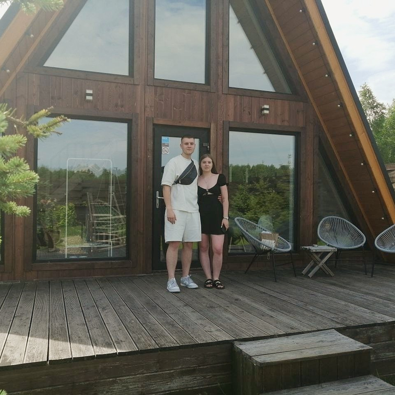 Треугольный коттедж на 6 человек с чаном и баней — Афрейм в подмосковье в аренду