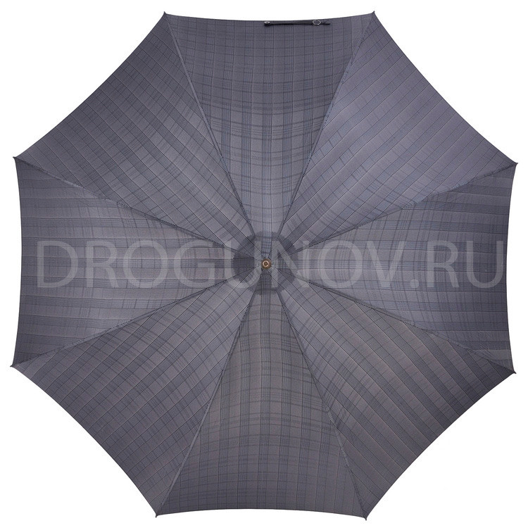 зонт серый в разложенном виде, вид сверху на белом фоне.