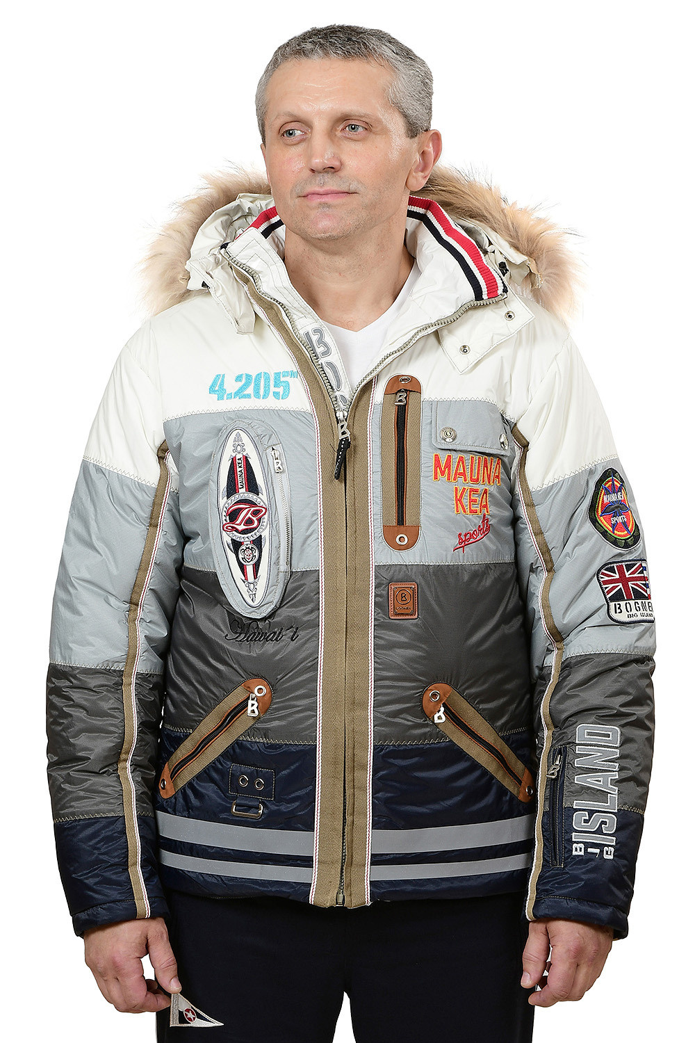 Съёмка мужской зимней одежды на фотомодели для каталога.