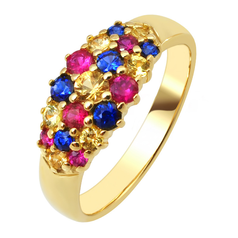 золотое кольцо с драгоценными камнями