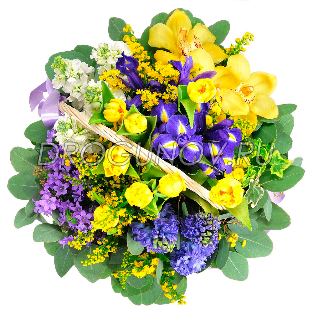 вид сверху букета из орхидей