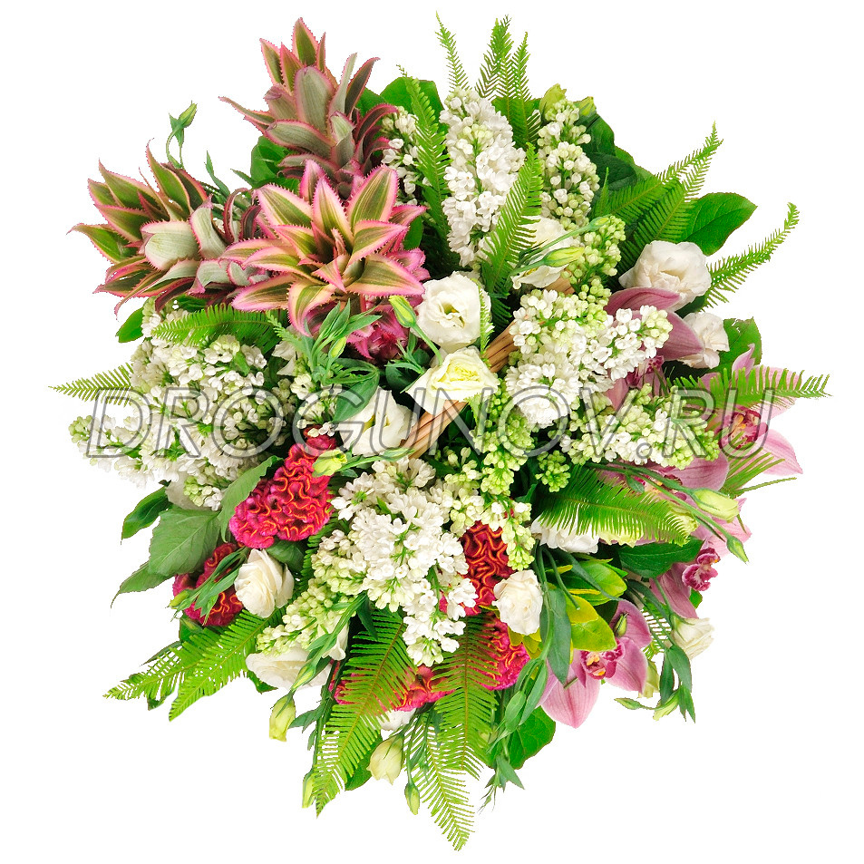 вид сверху букета