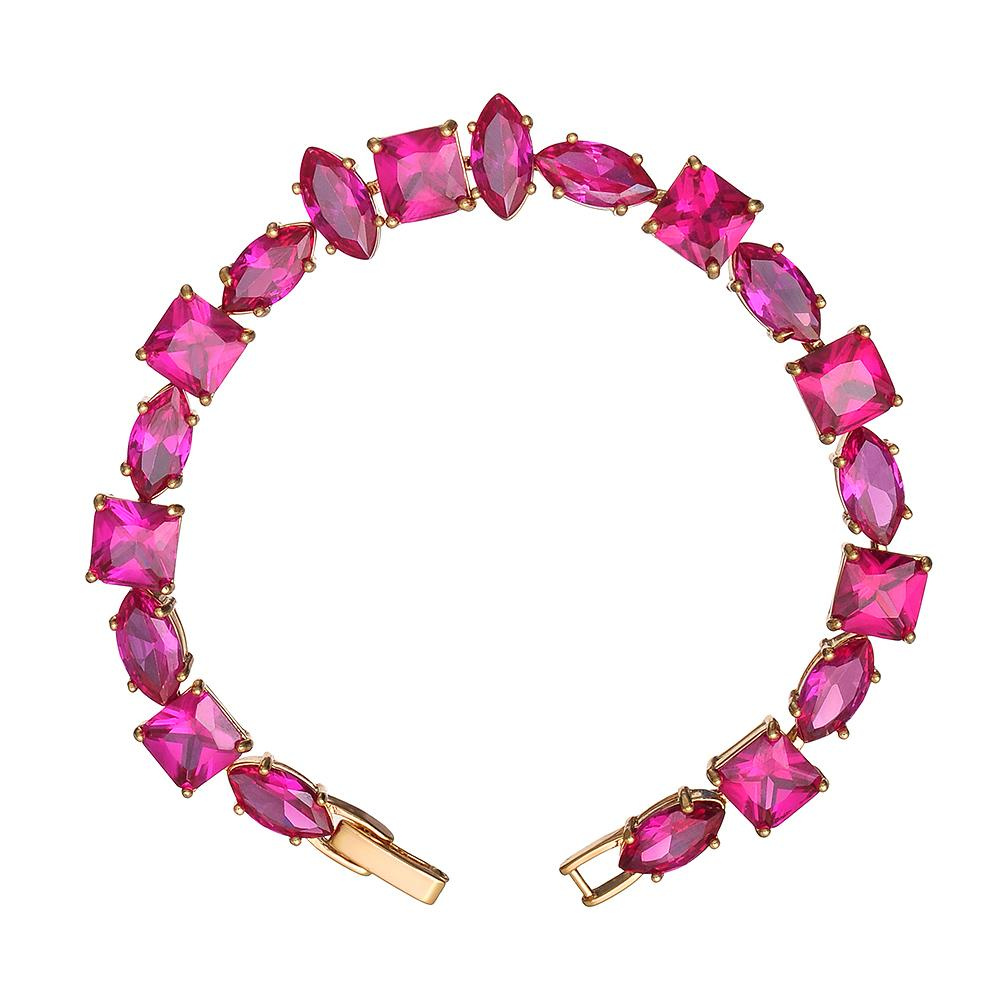 Браслет с рубинами и золотой застежкой