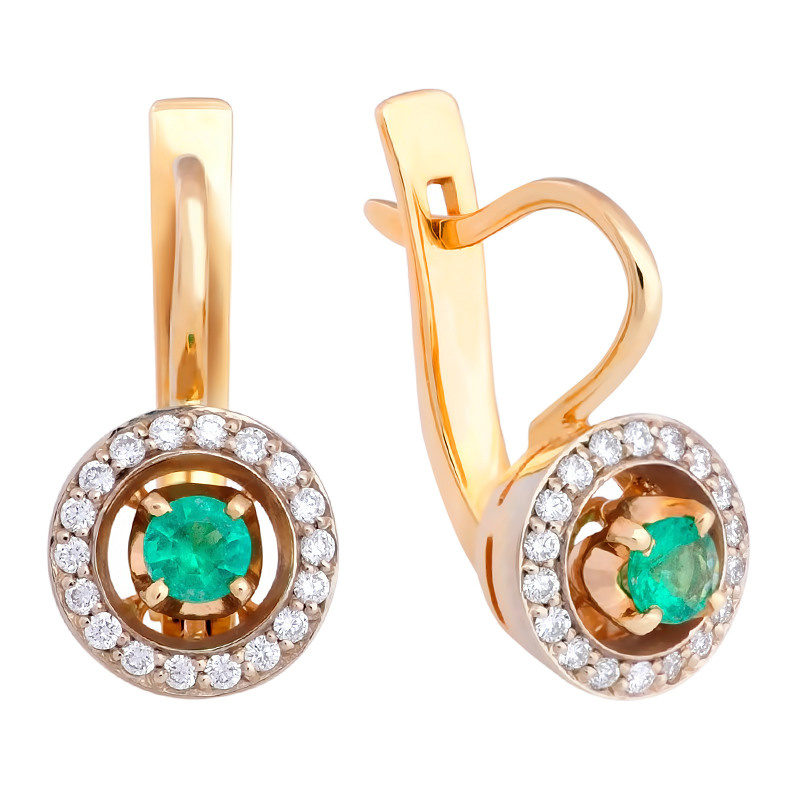 сережки золотые с камнями