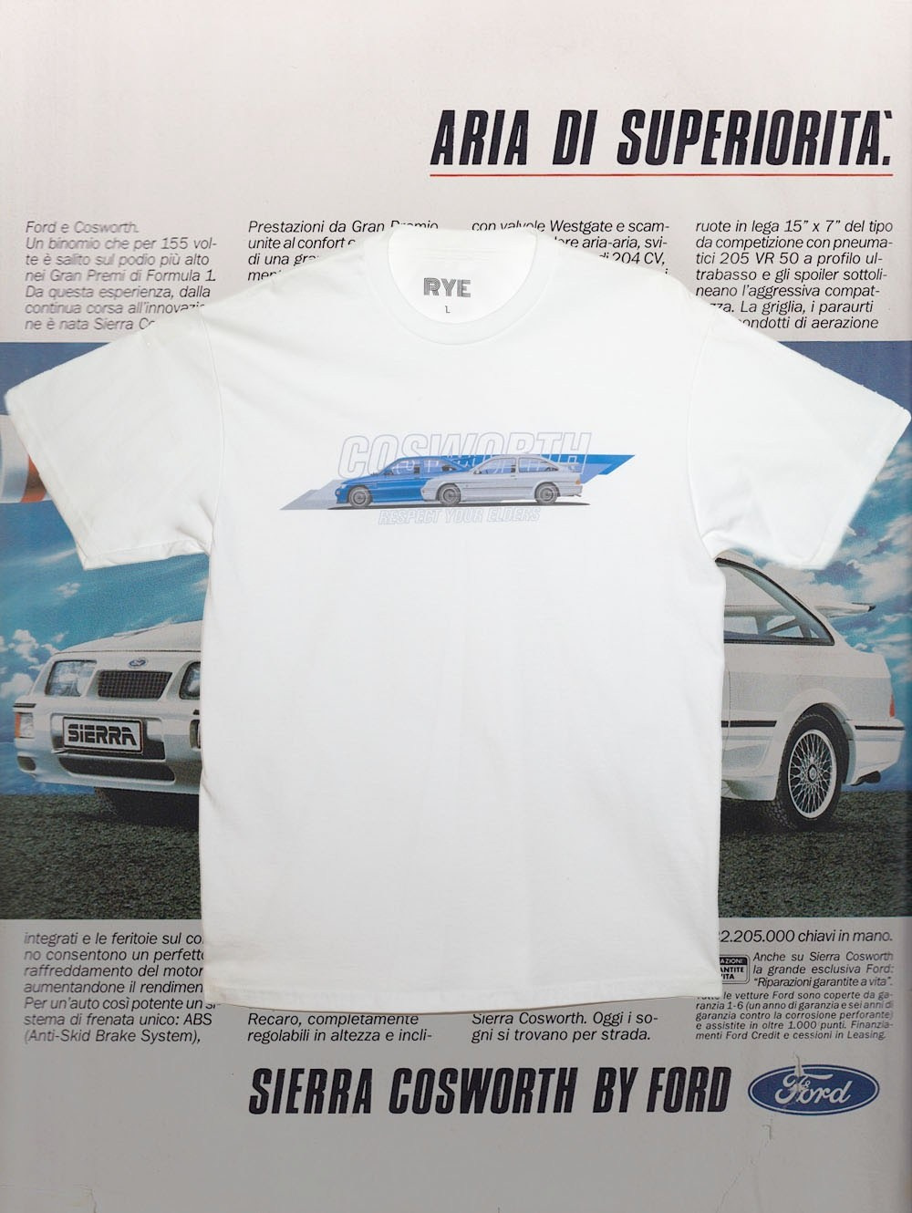 футболка с логотипом Ford Escort Cosworth