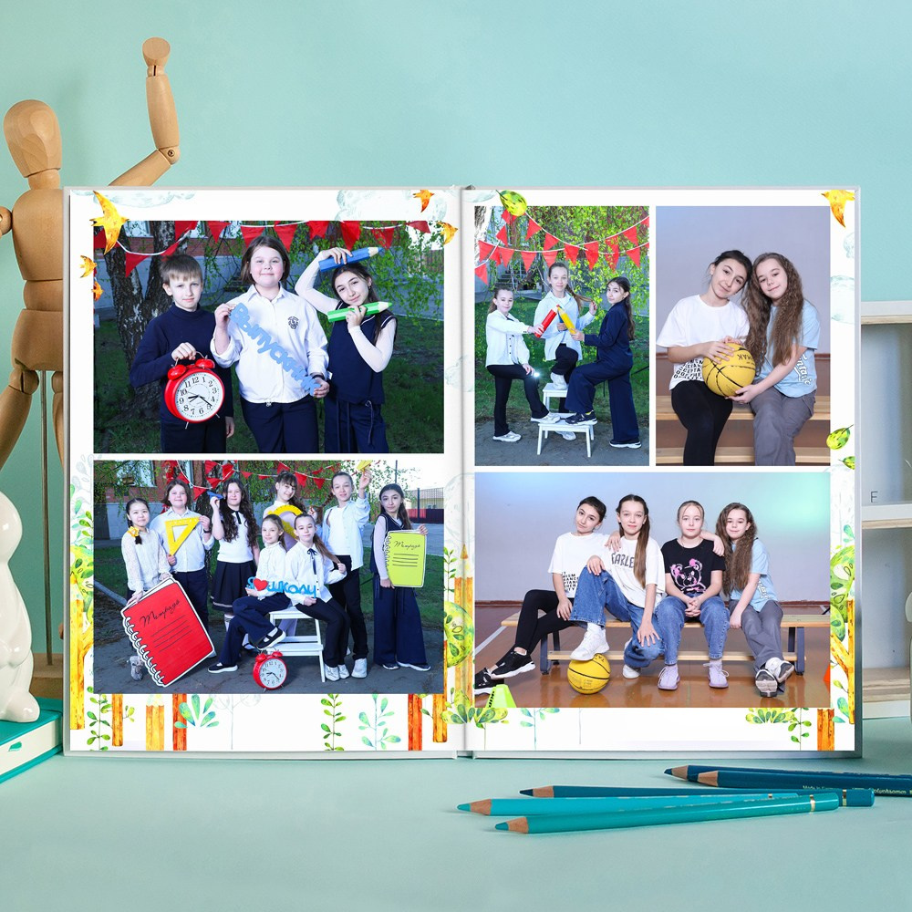 АЛЬБОМ 5 разворотов (10 страниц) ШКОЛА. Школьный фотограф Олеся Галатова