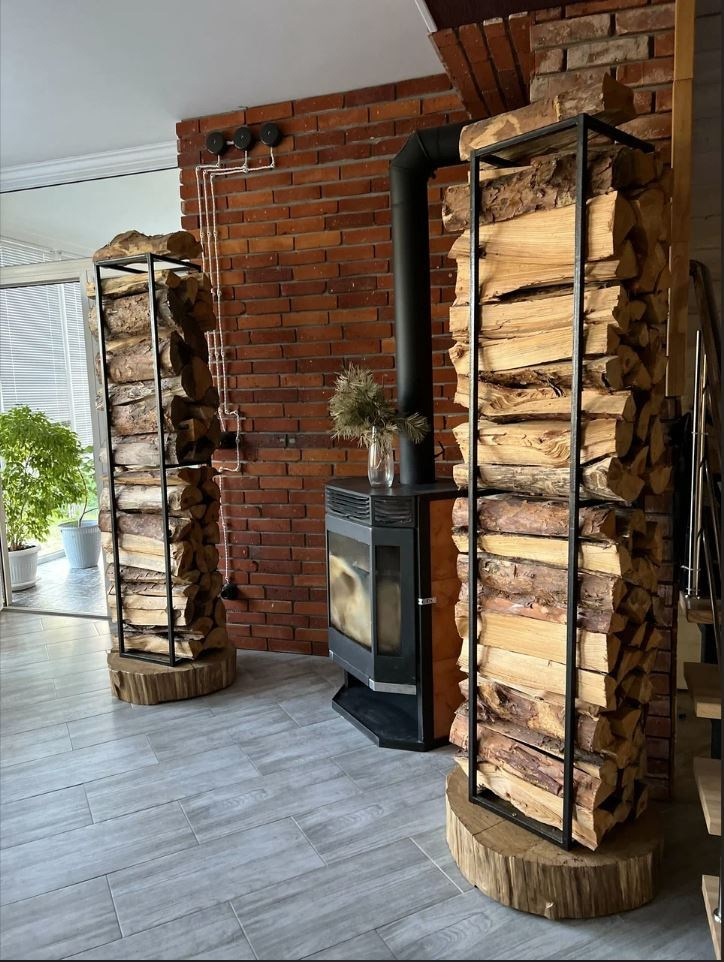 баня на дровах в коттедже, дрова