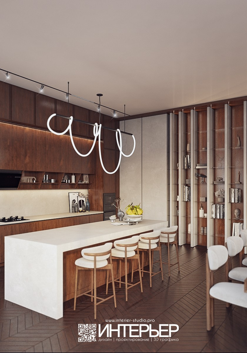 Дизайн-проект дома Тамирлана и Айшат. Корректировки по 3D визуализации гостиной-кухни-прихожей. Дизайн интерьера, 3D визуализация и 3D моделирование. Создание проектов и чертежей. КМВ: Кисловодск, Пятигорск, Ессентуки и удаленно