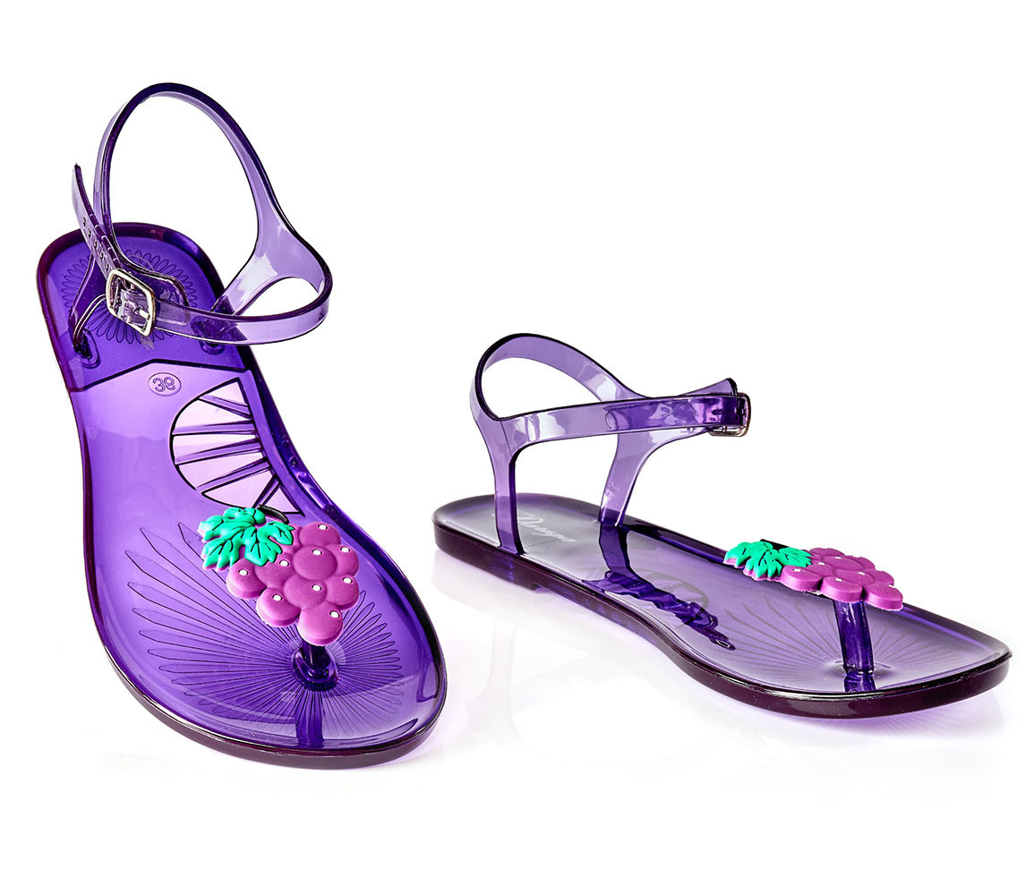 Пляжные женские прозрачные шлёпанцы сланцы на белом с отражением